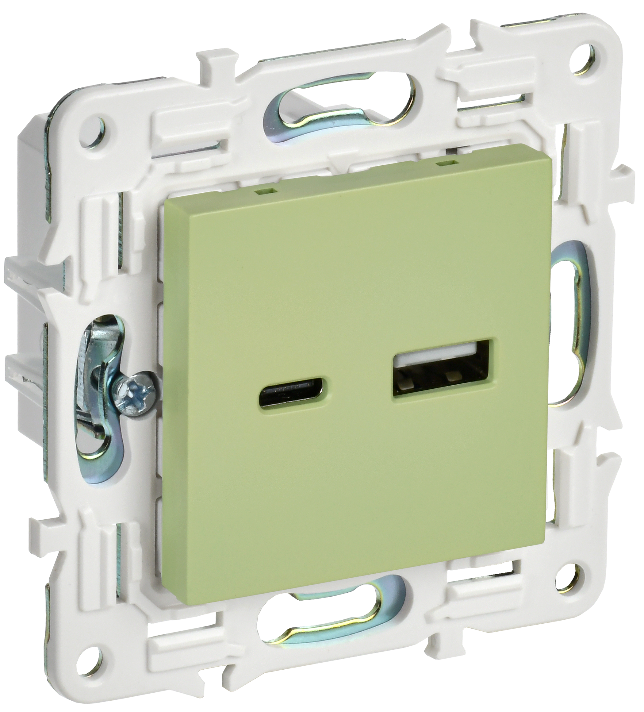 SKANDY Розетка USB A+C 18Вт SK-R13G мятный IEK