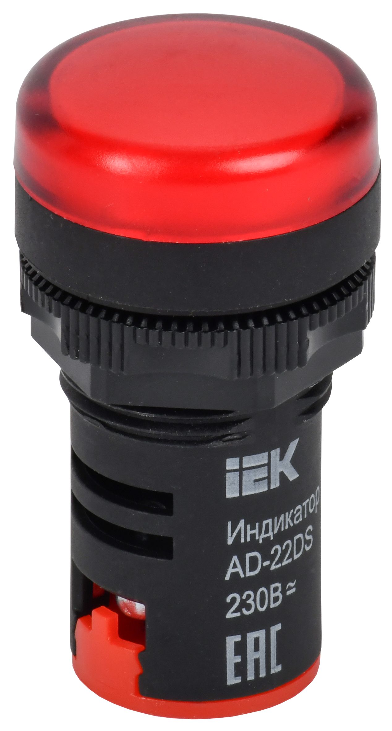 Лампа AD22DS(LED)матрица d22мм красный 230В AC/DC