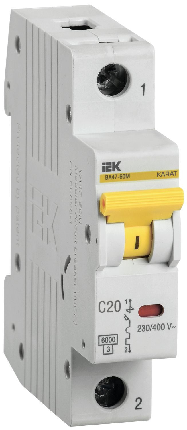 KARAT Автоматический выключатель ВА47-60M 1P C 20А 6кА