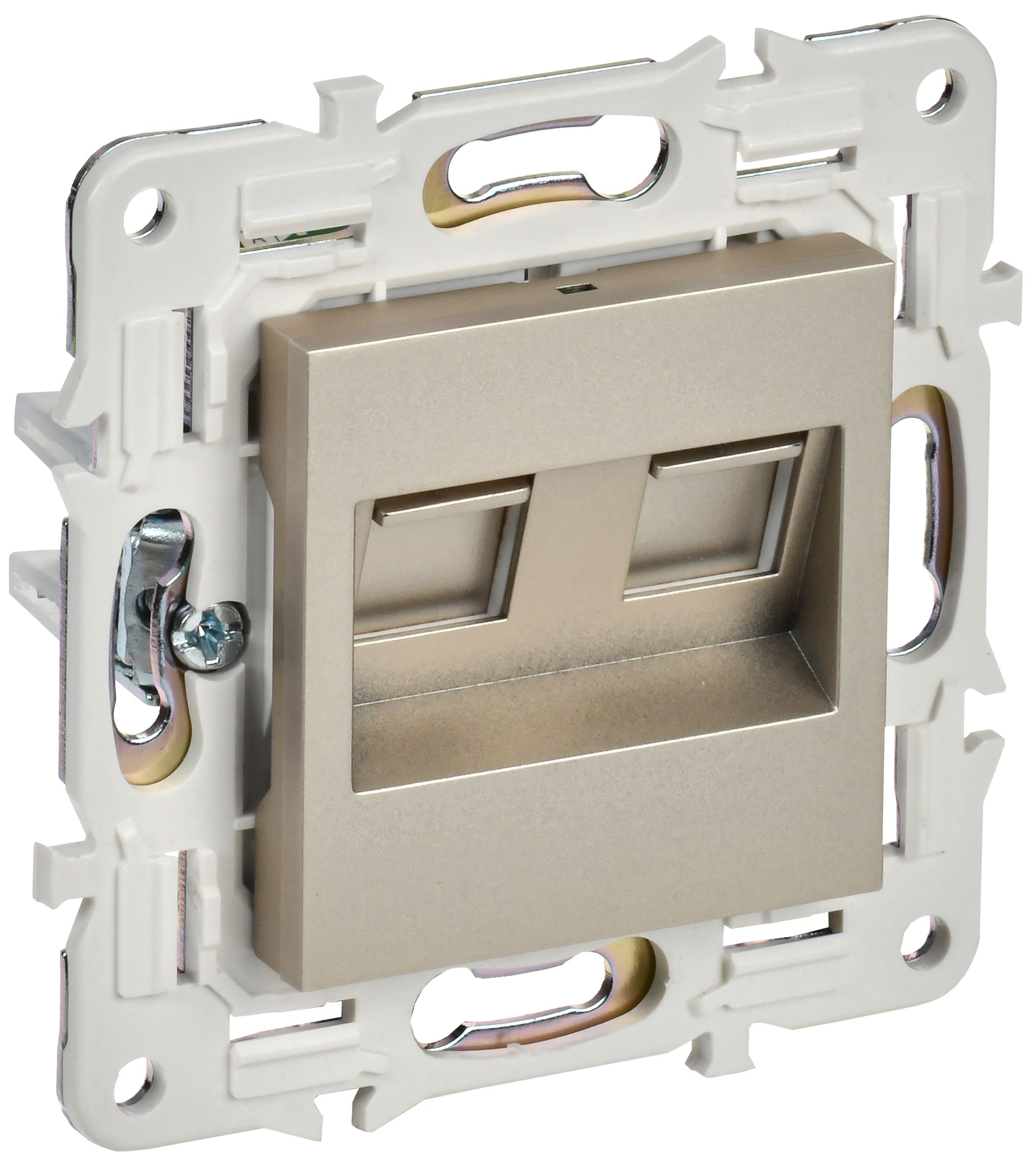 SKANDY Розетка компьютерная двойная RJ45 кат.5E SK-K03Sh шампань