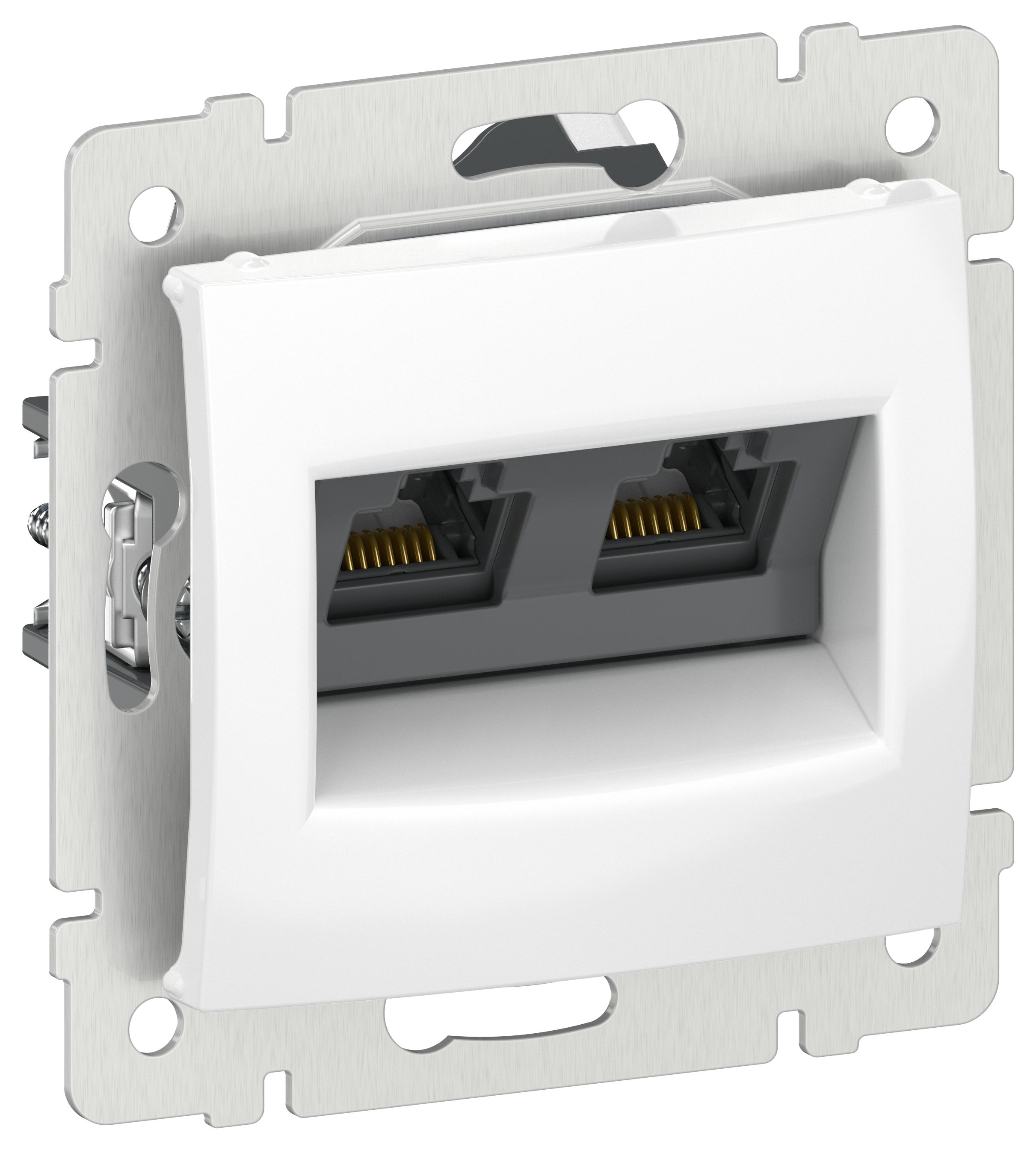 IEKVALENA Розетка компьютерная двойная RJ45 категория 5Е UTP 6942921 белый