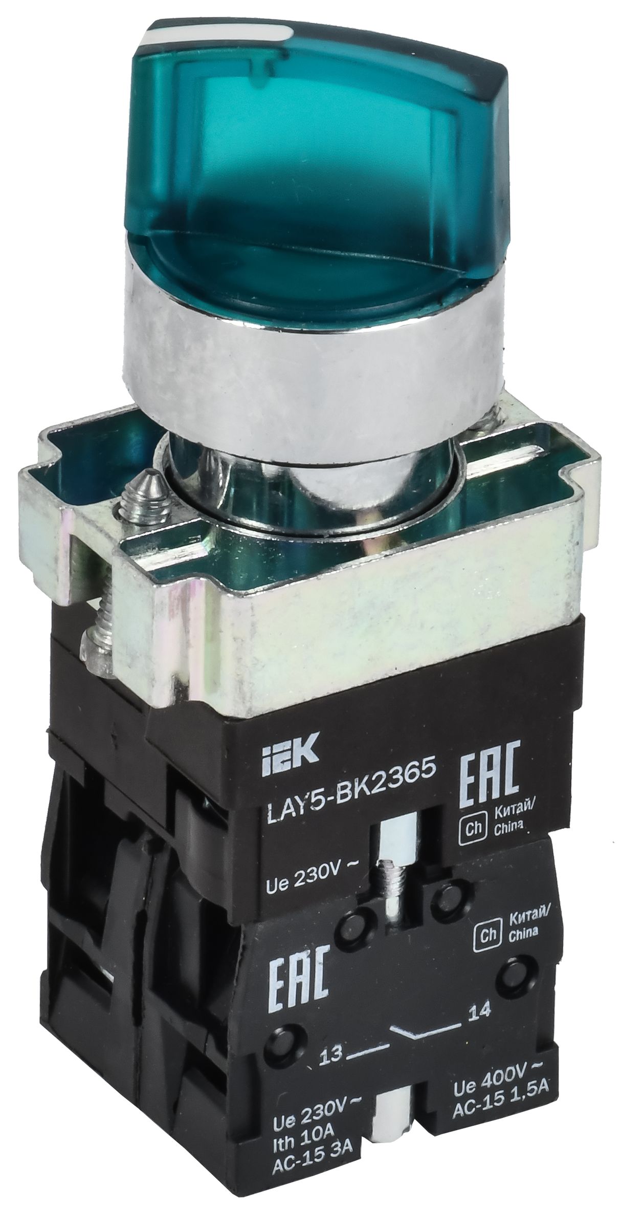 Переключатель LAY5-BK2365 2 положения зеленый NO+NC