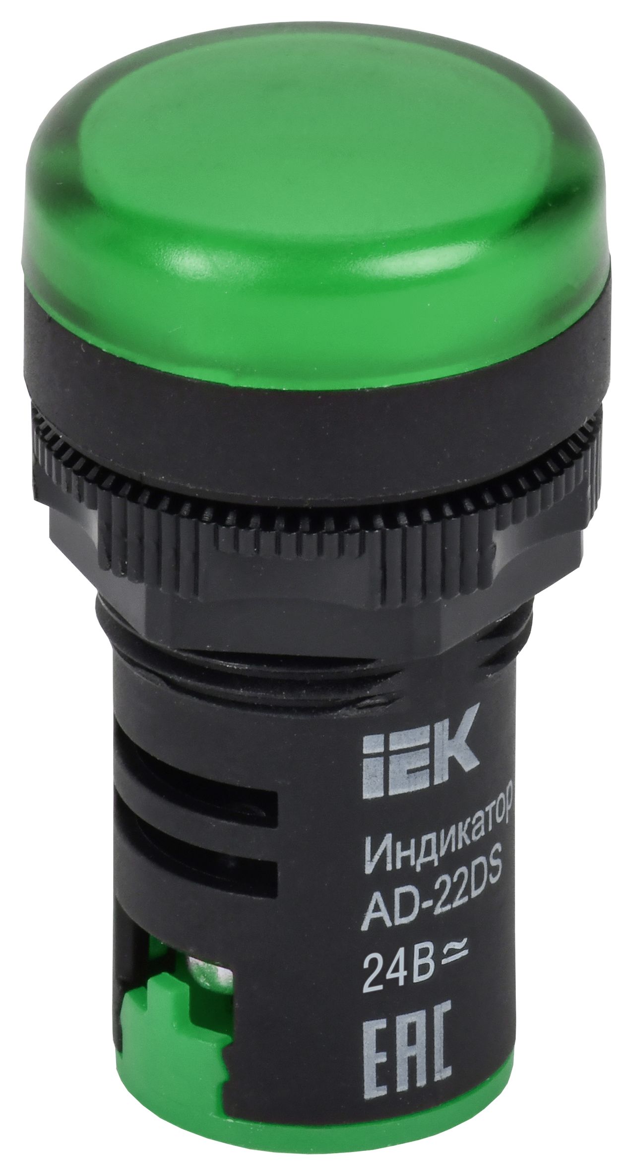 Лампа AD22DS(LED)матрица d=22мм зеленый 24В AC/DC