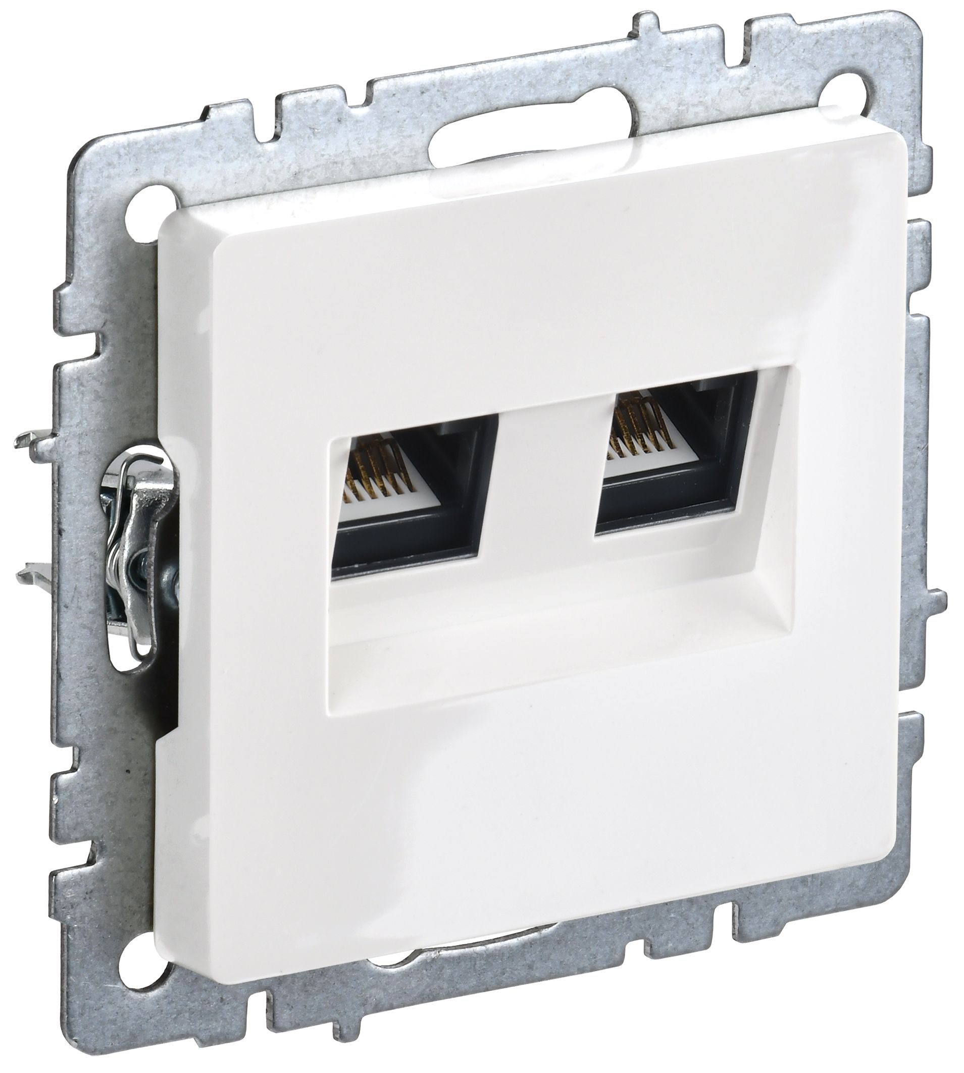 BRITE Розетка компьютерная двойная кат.5E RJ45 РК10-2-БрБ белый