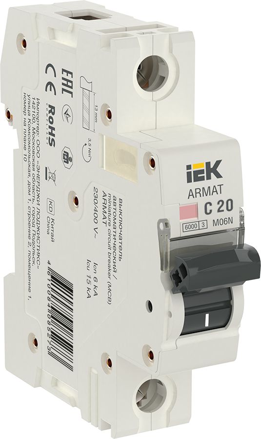 ARMAT Автоматический выключатель M06N 1P C 20А