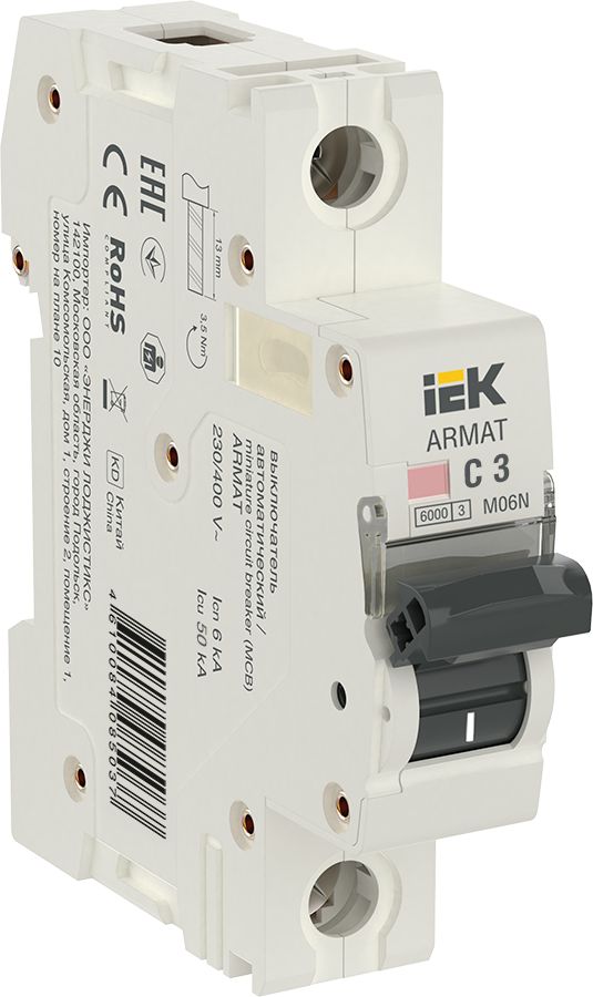 ARMAT Автоматический выключатель M06N 1P C 3А