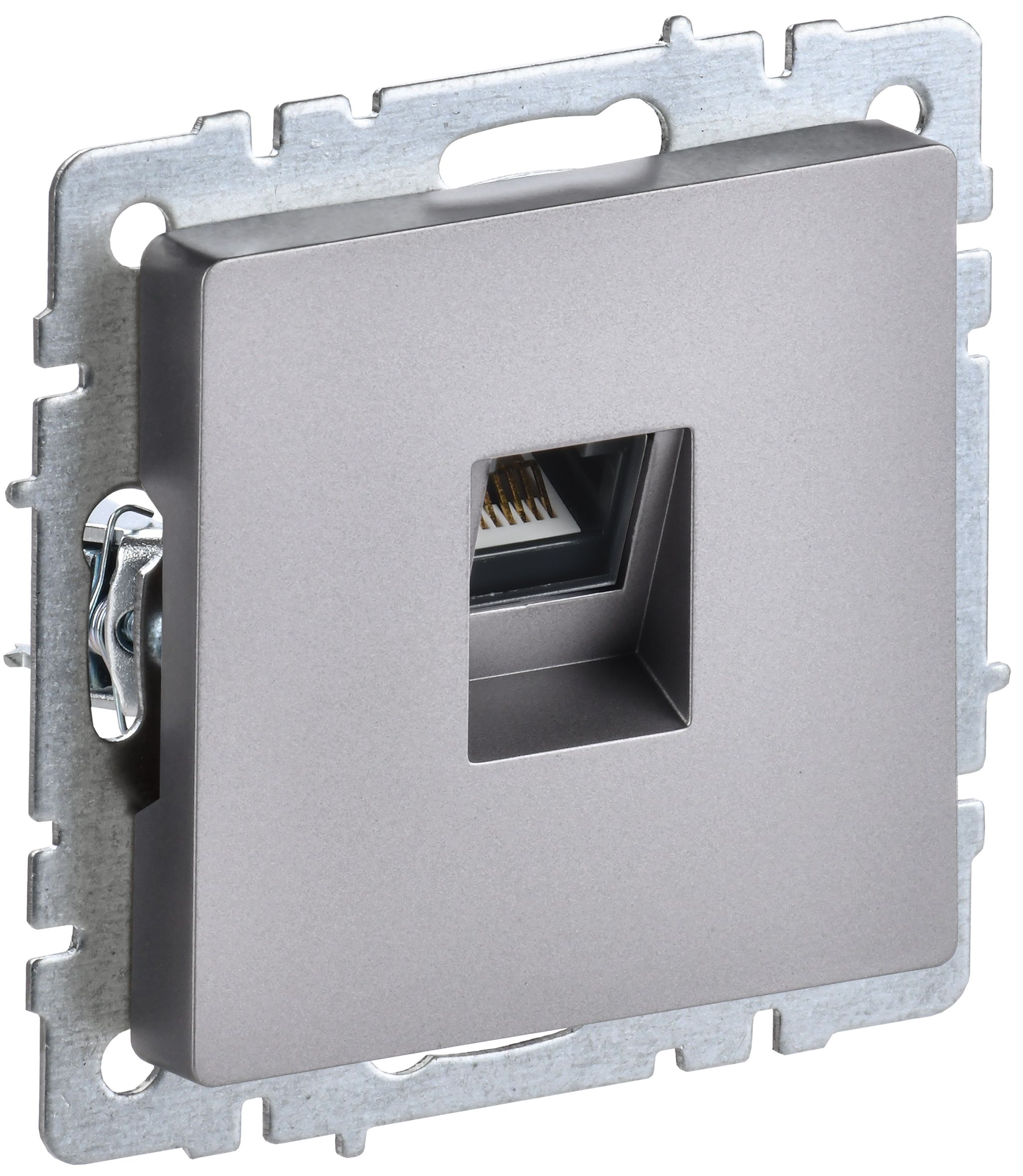 BRITE Розетка компьютерная RJ45 кат.5E РК10-БрС сталь
