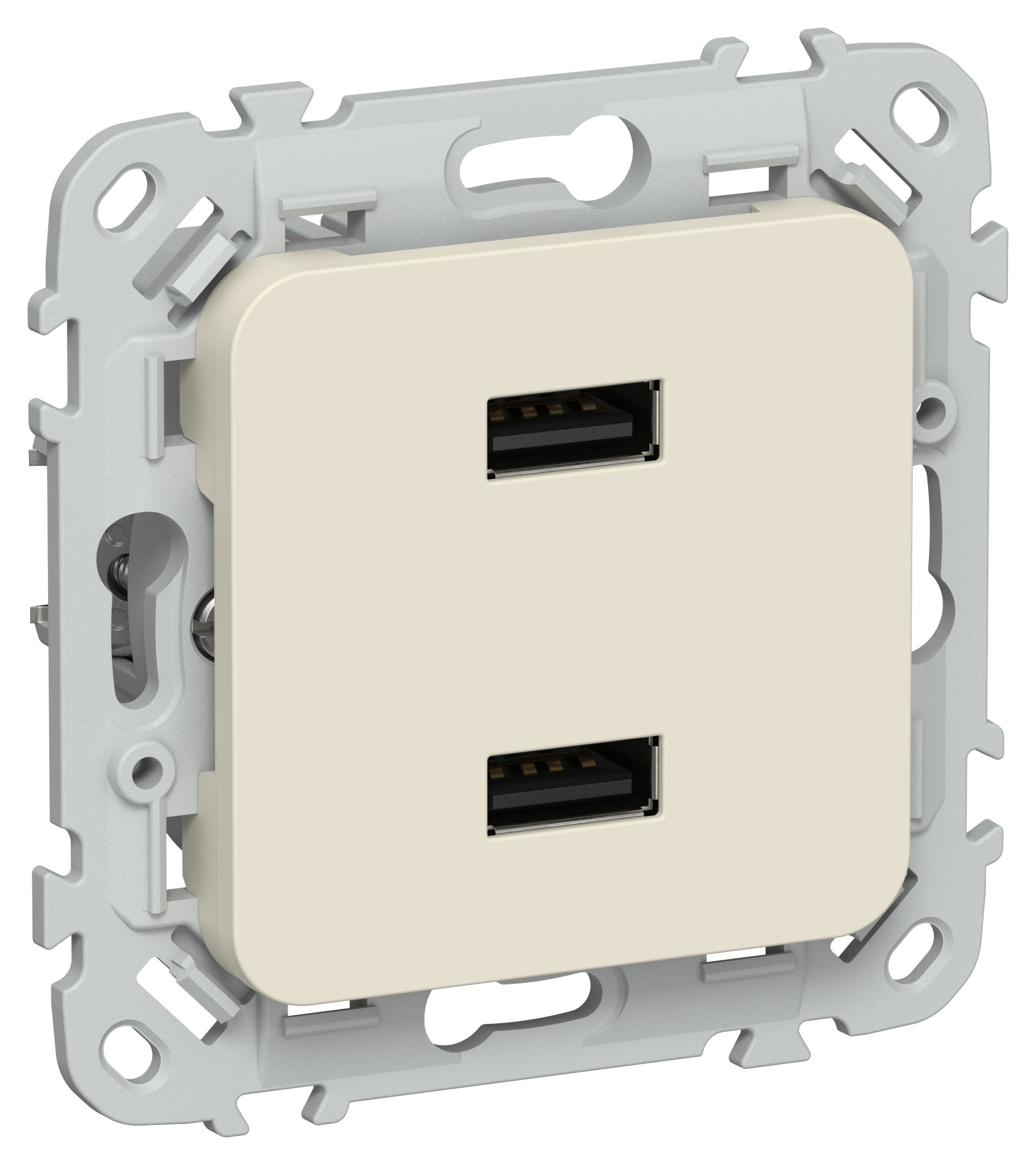FLITE Розетка USB A+A 3,1А РЮ-2-ФлСл сливочный