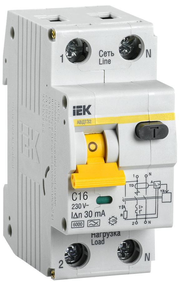 KARAT Автоматический выключатель дифференциального тока АВДТ 32 C16 30мА тип A