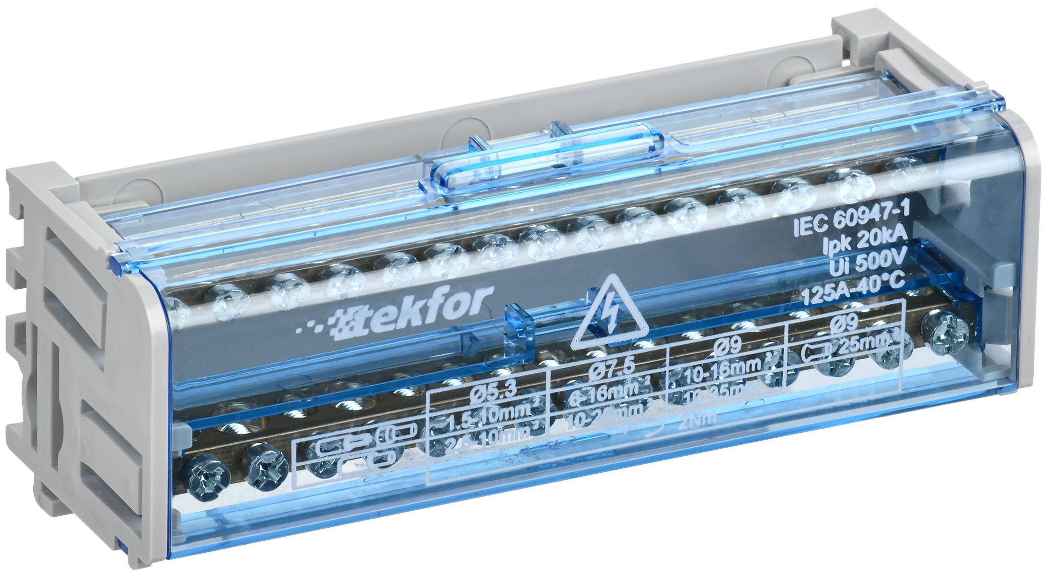 TEKFOR Шины на DIN-рейку (кросс-модуль) ШНК 2х15 L+PEN