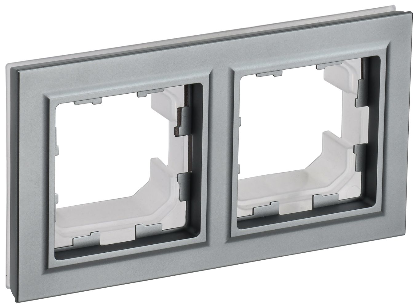 BRITE Рамка 2-местная IP44 РУ-2-БрС-44 сталь