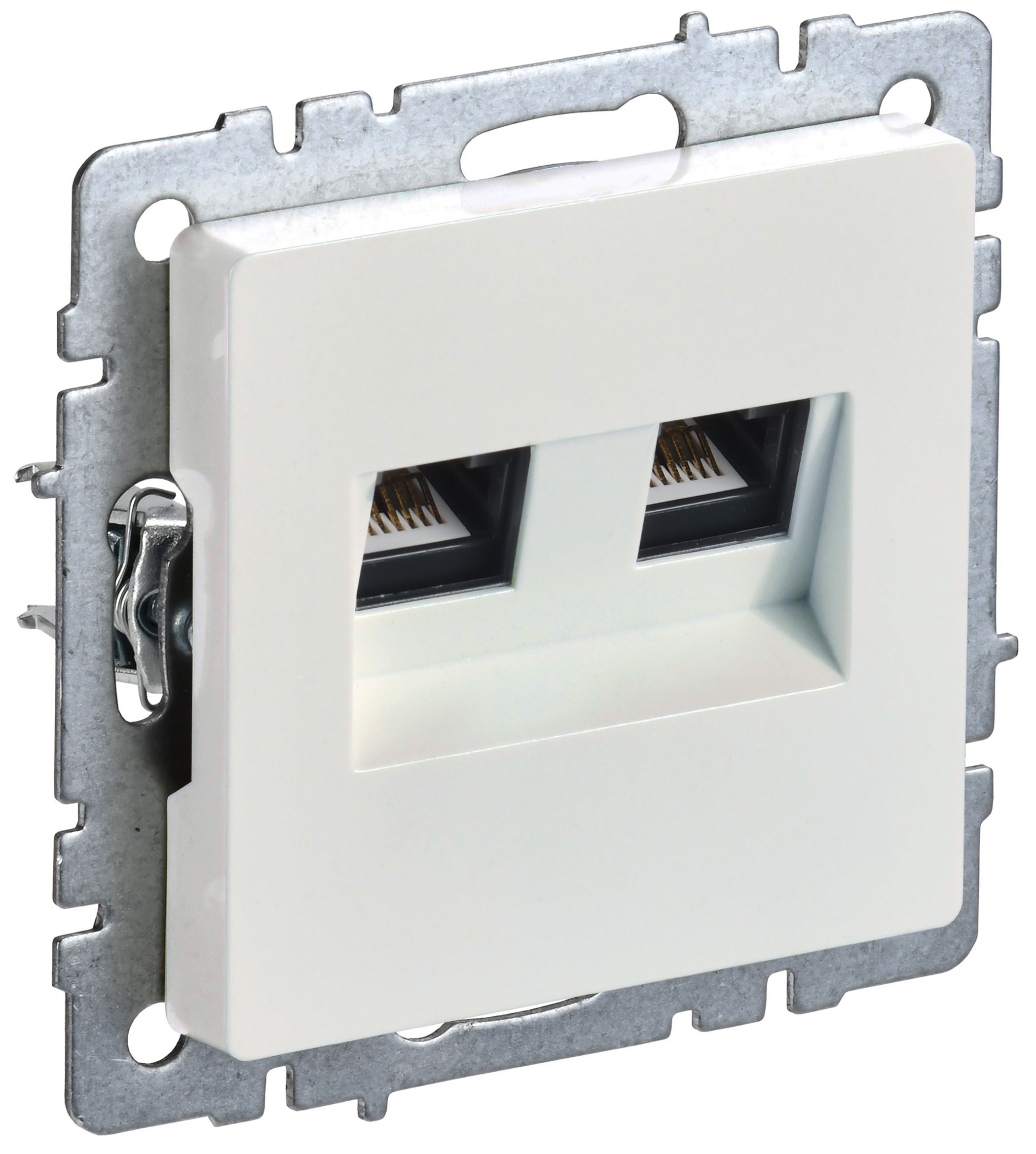 BRITE Розетка компьютерная двойная кат.5E RJ45 РК10-2-БрЖ жемчуг
