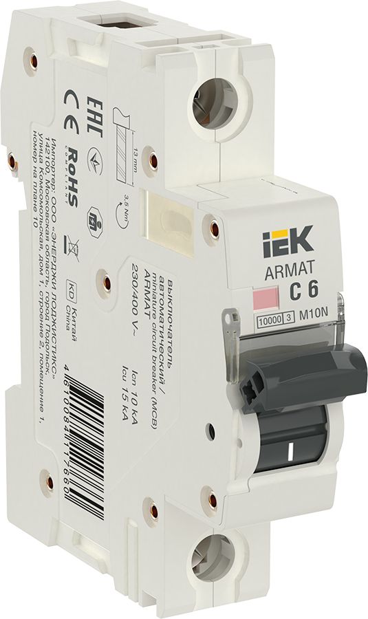 ARMAT Автоматический выключатель M10N 1P C 6А