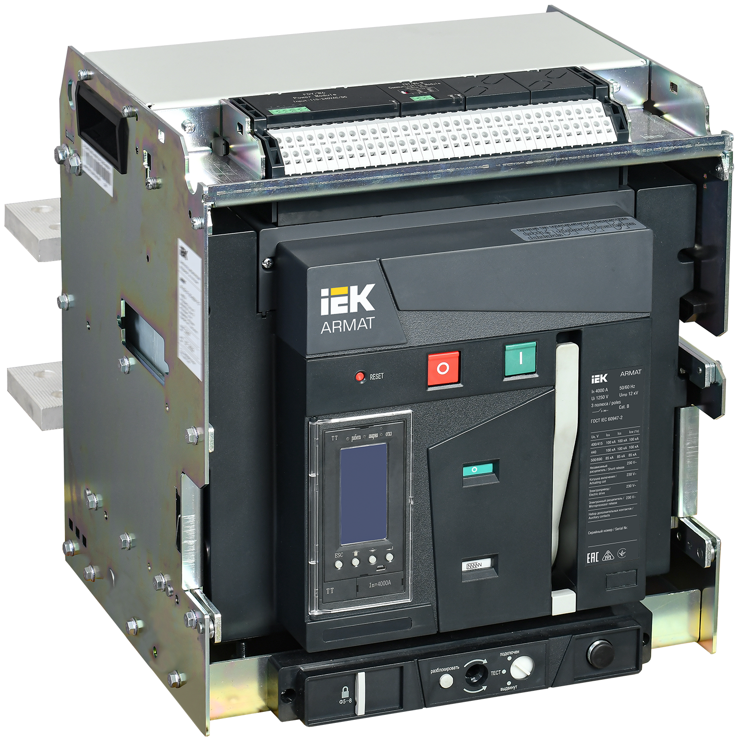 Выключатель автоматический воздушный выдвижного исполнения 3P F 100кА 4000А расцепитель TT с комплектом аксессуаров 220В