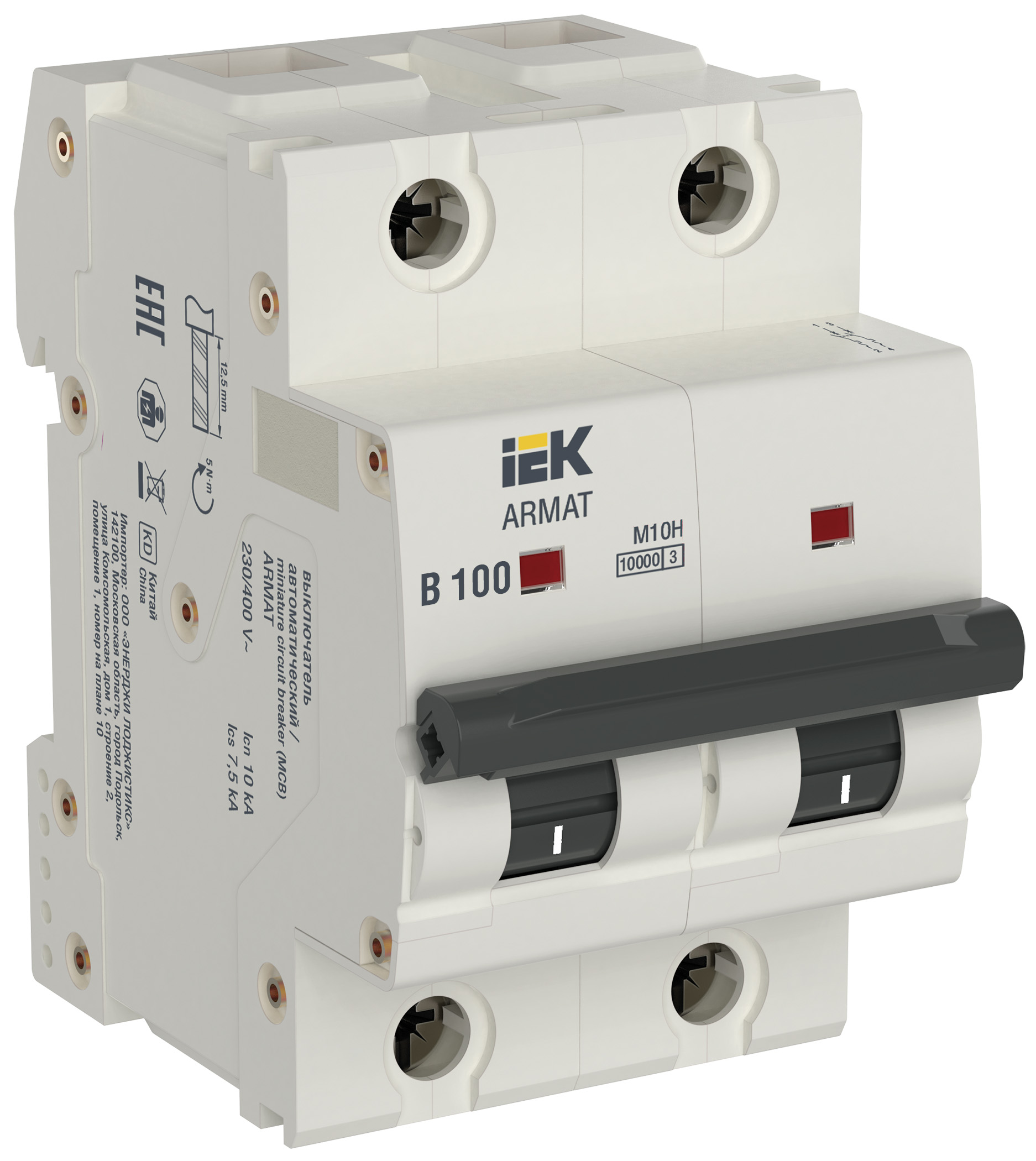 Выключатель автоматический M10H 2P B 100A