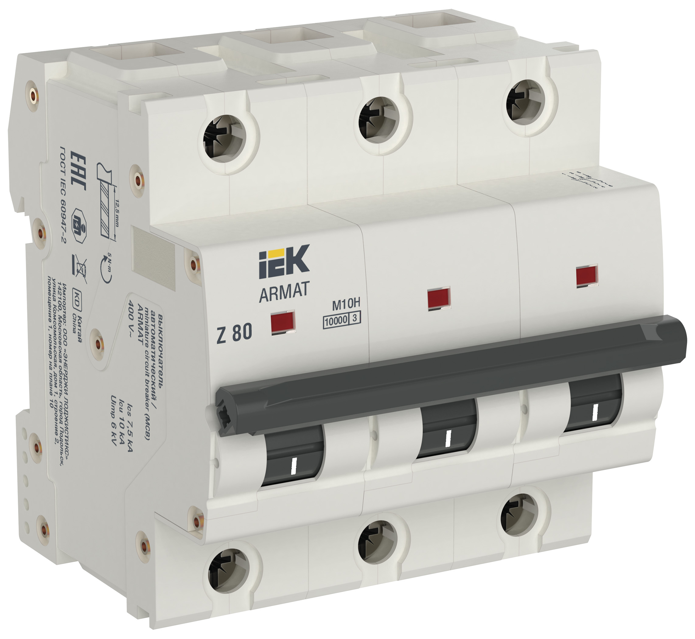 Выключатель автоматический M10H 3P Z 80А