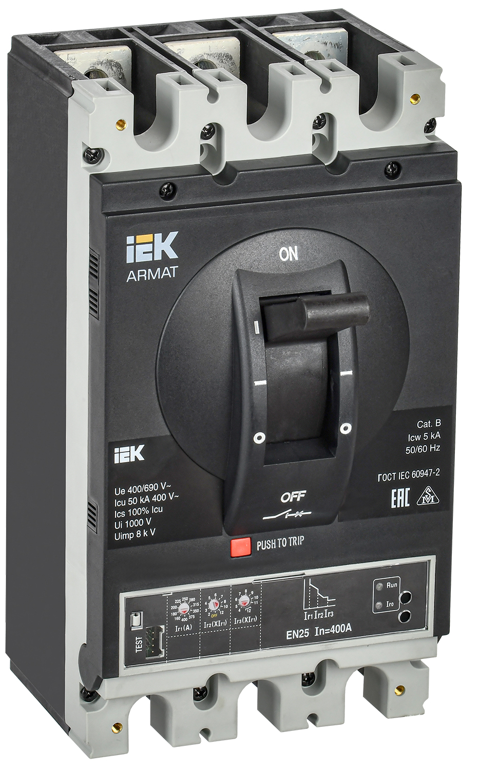 Автоматический выключатель в литом корпусе ARMAT 3P типоразмер H 50кА 400А расцепитель электронный стандартный