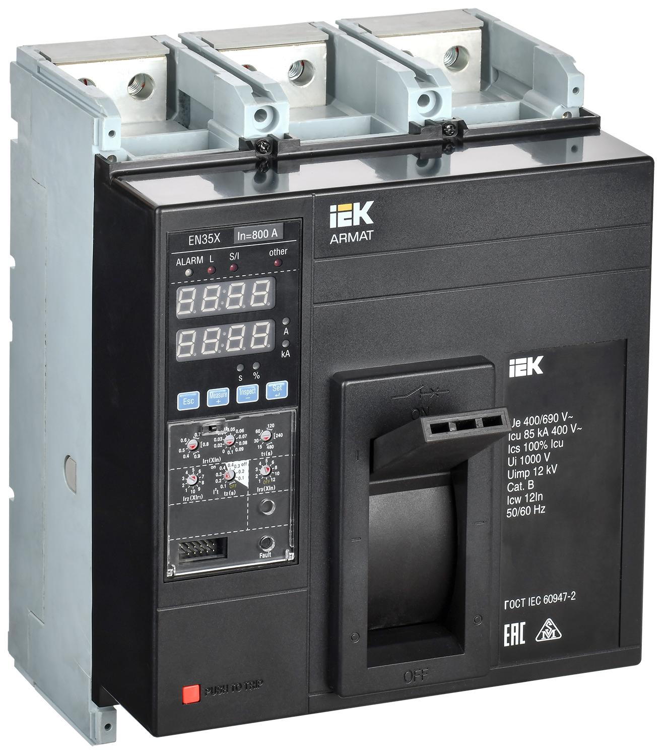 Выключатель автоматический в литом корпусе ARMAT 3P типоразмер N 85кА 800А расцепитель электронный стандартный