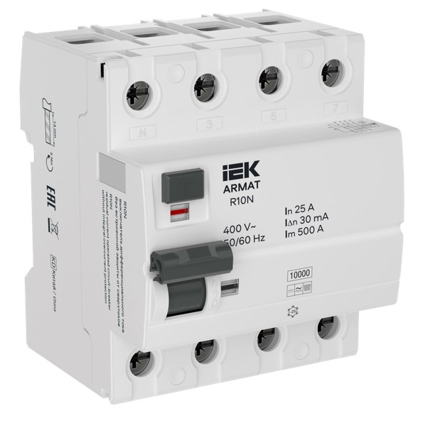 Выключатель дифференциального тока R10N 4P 25А 30мА тип B