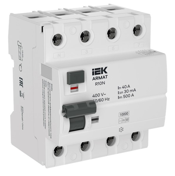 Выключатель дифференциального тока R10N 4P 40А 30мА тип B