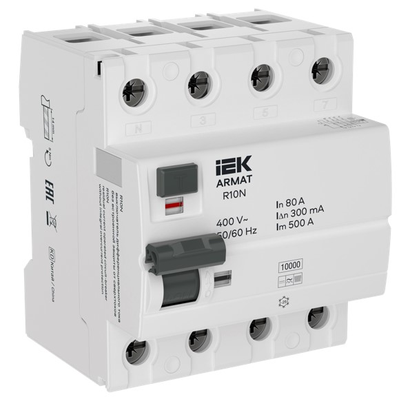 Выключатель дифференциального тока R10N 4P 80А 300мА тип B