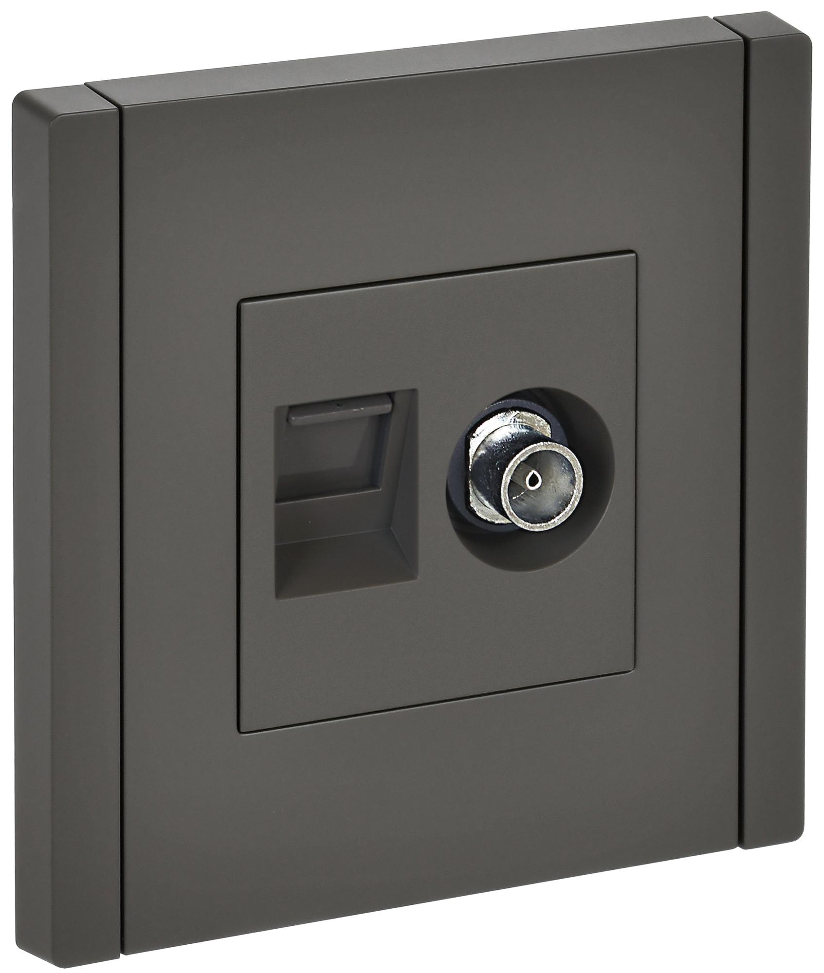 FORTE&PIANO Розетка двойная TV+RJ45 кат.6 FP337 серый IEK