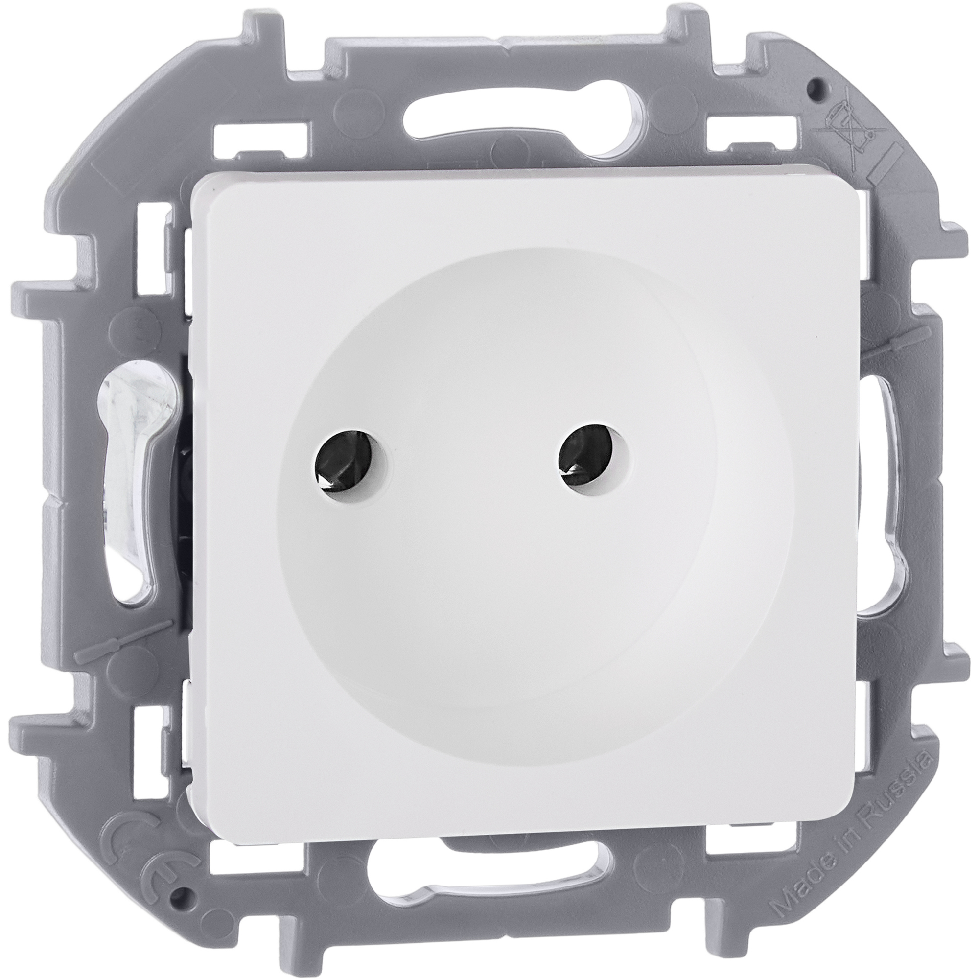 Розетка 1-местная без заземления без защитных шторок 16А белый INSPIRIA