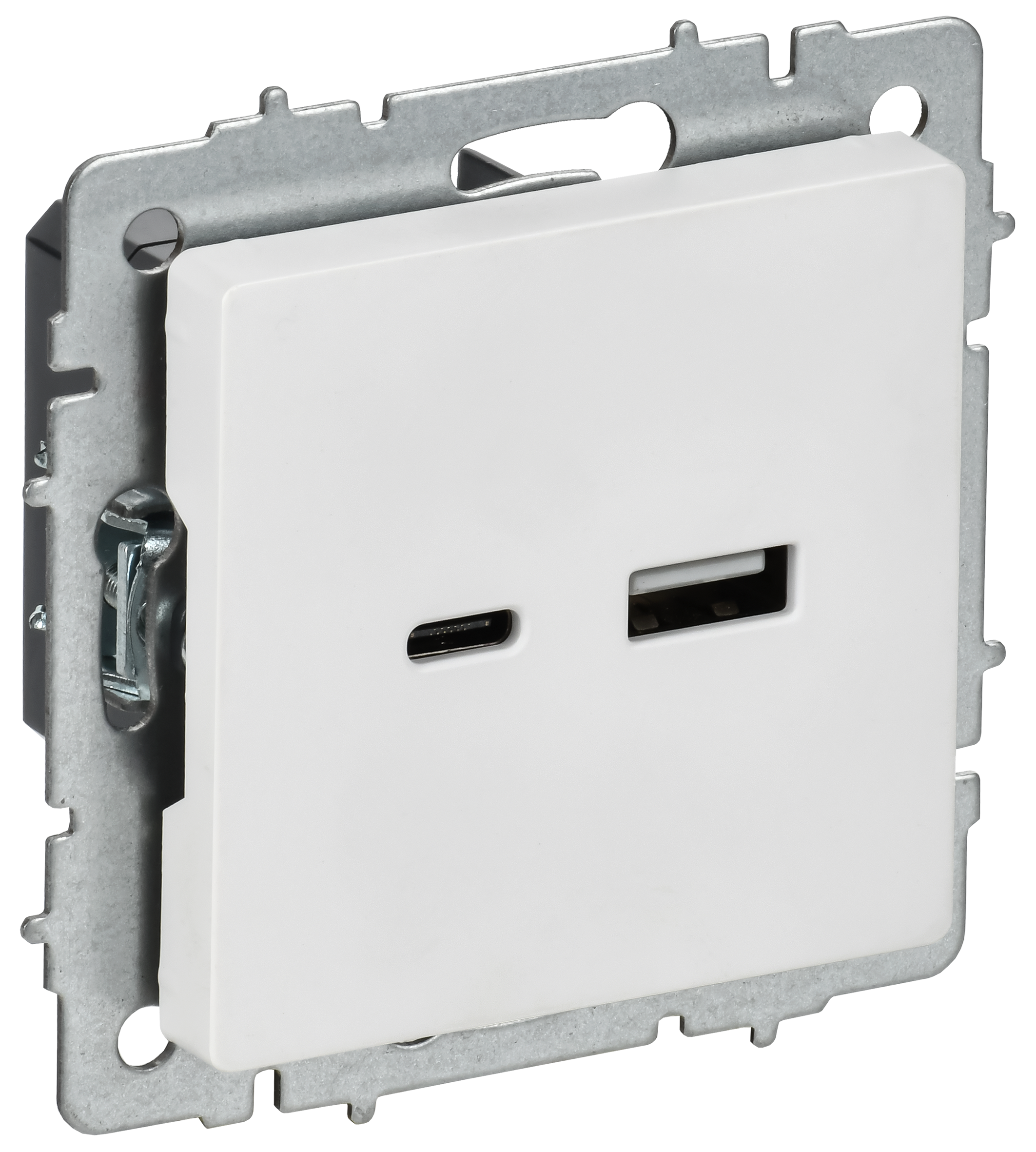 BRITE Розетка USB A+C 18Вт РЮ11-1-БрАБ арктический белый IEK