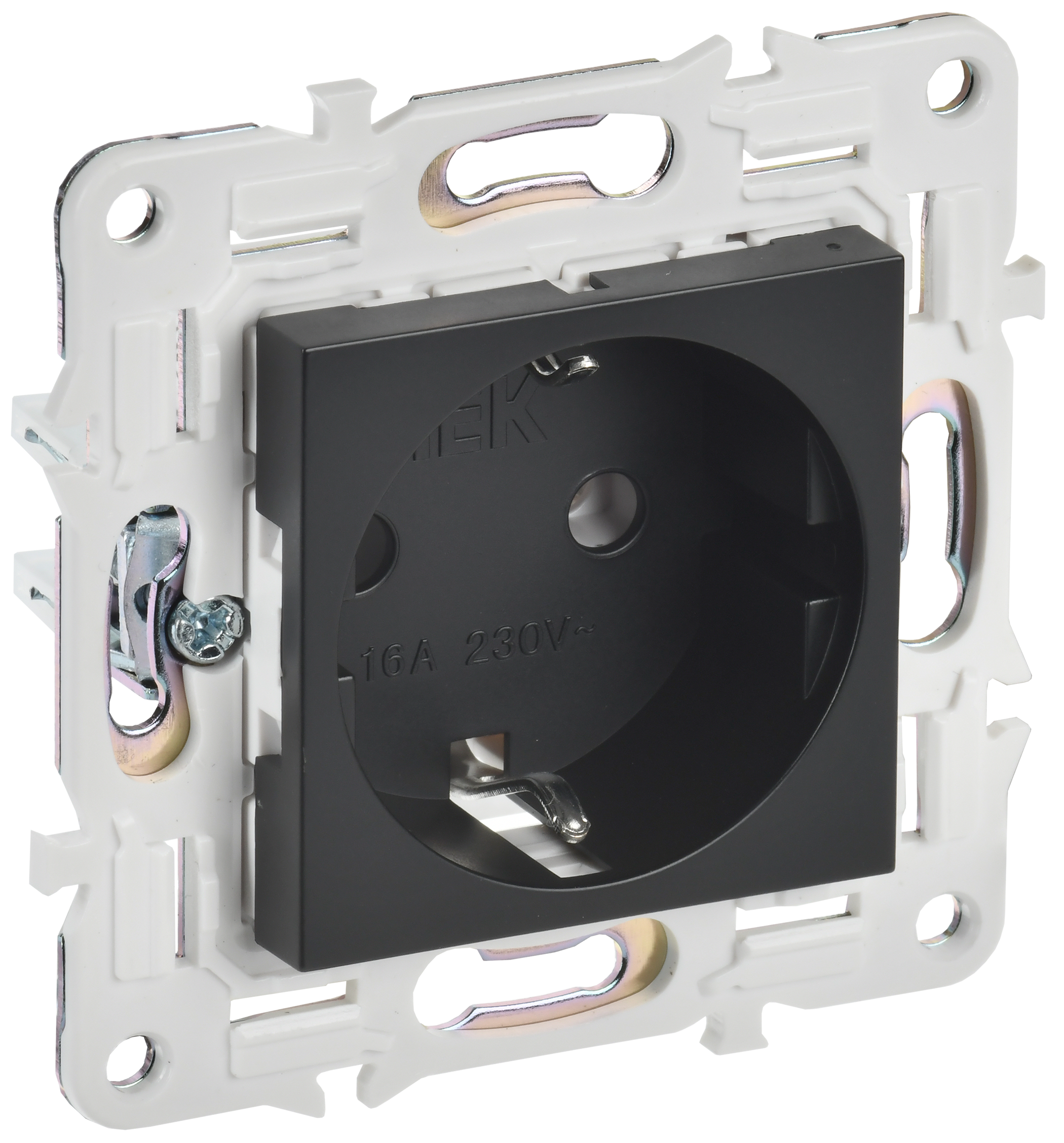 SKANDY Розетка с заземлением без защитных шторок 16А SK-R05Bl черный IEK