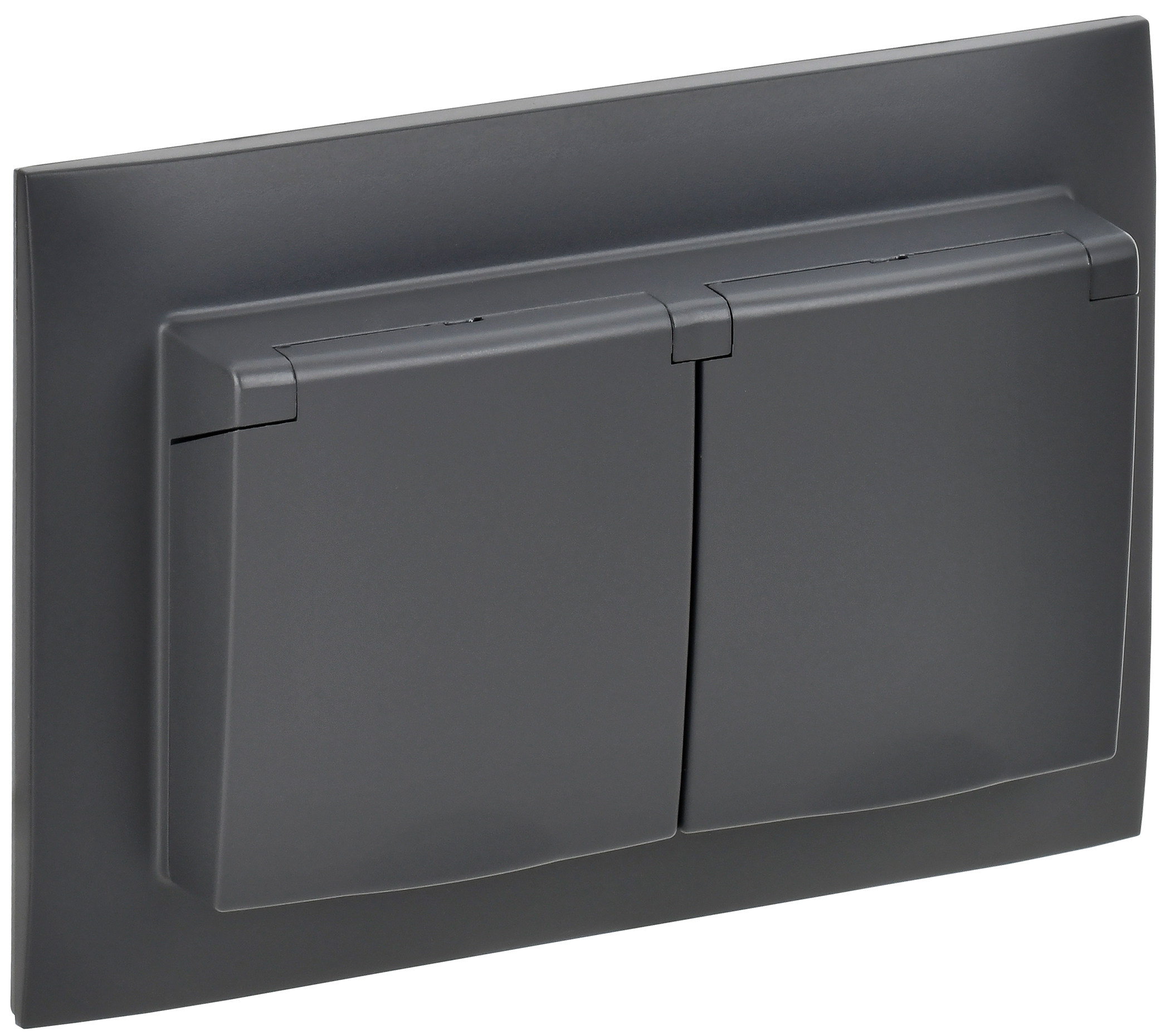 SKANDY Розетка 2-местная и крышкой 16А в сборе IP44 SK-R12T титан IEK