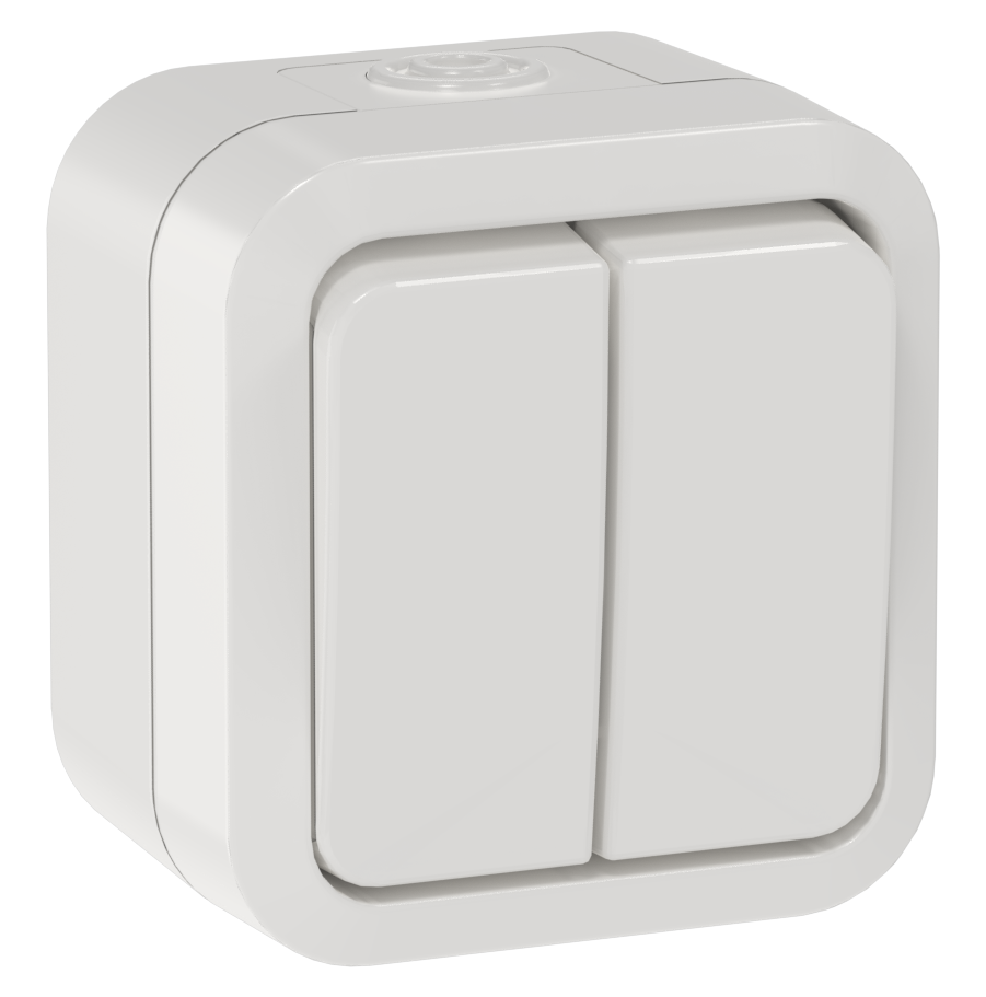 TORS Выключатель двухклавишный 10А IP55 TS305 белый IEK