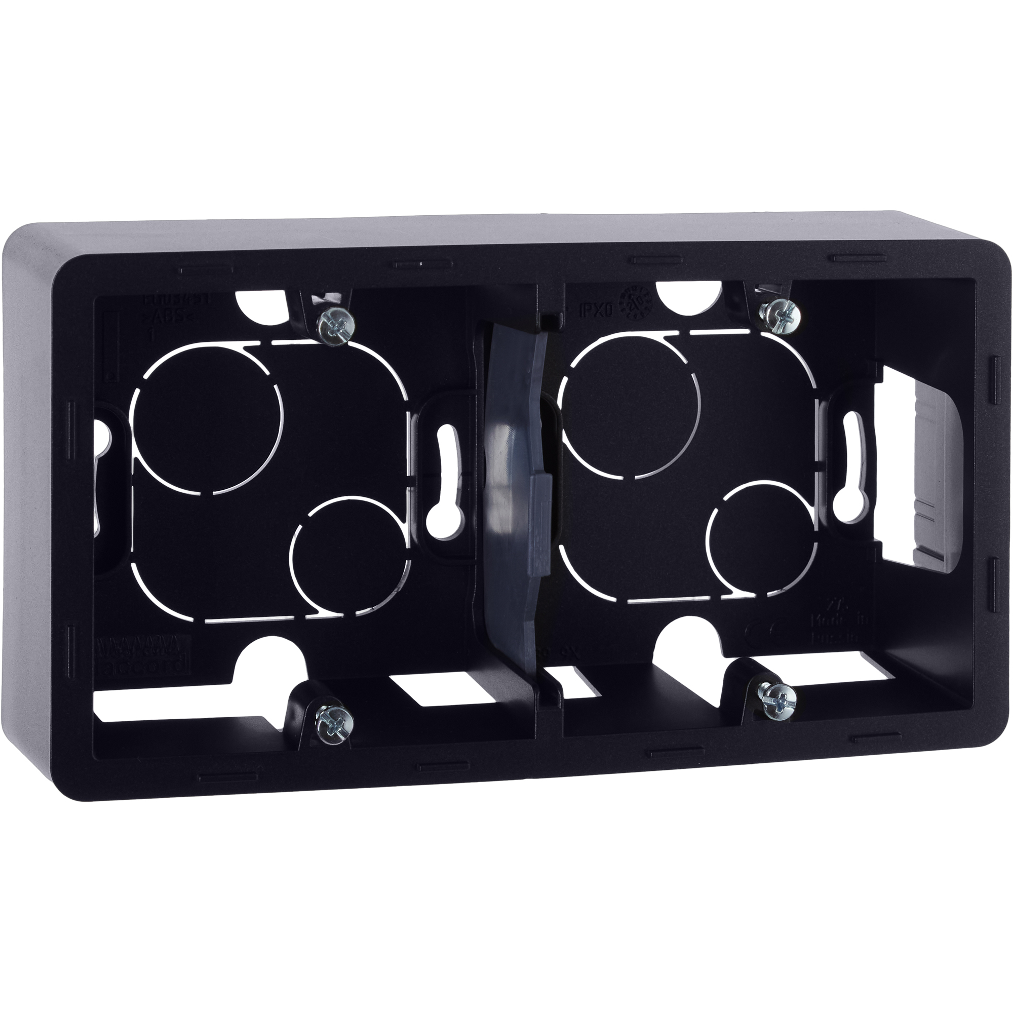 Коробка для накладного монтажа 2-местная антрацит INSPIRIA