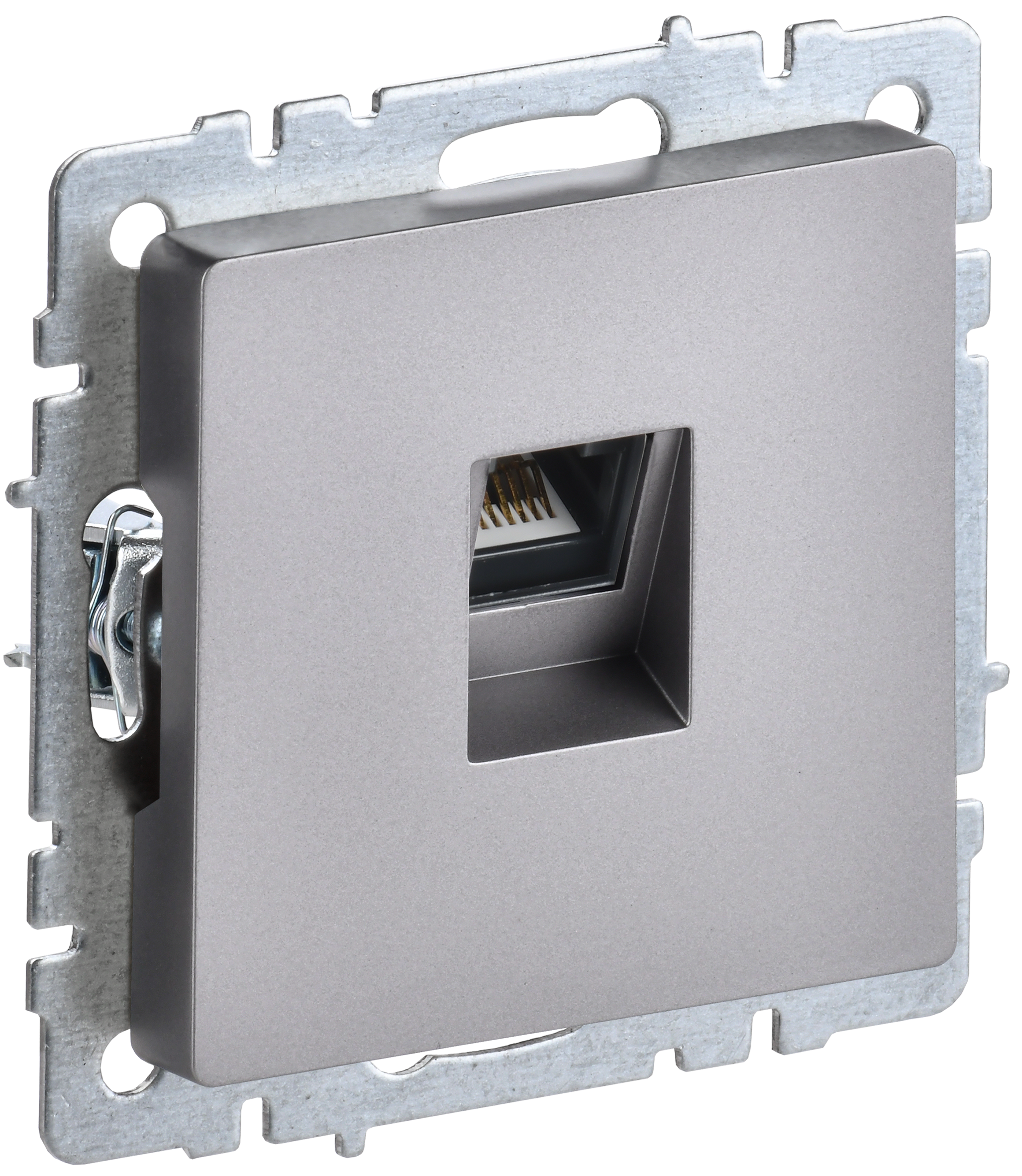 BRITE Розетка компьютерная RJ45 кат.6 РК11-БрС сталь IEK