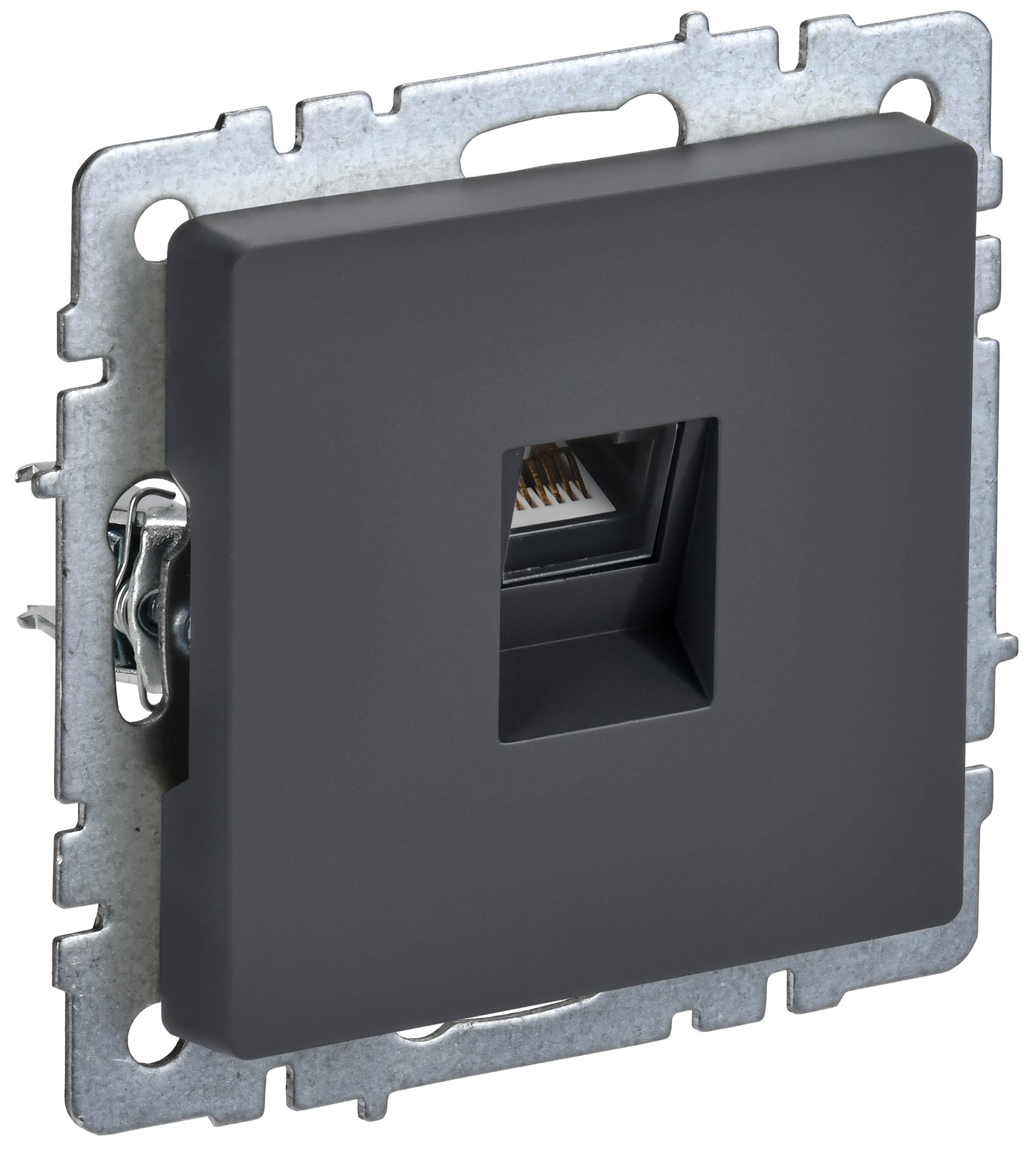 BRITE Розетка компьютерная RJ45 кат.6 РК11-БрГ графит IEK