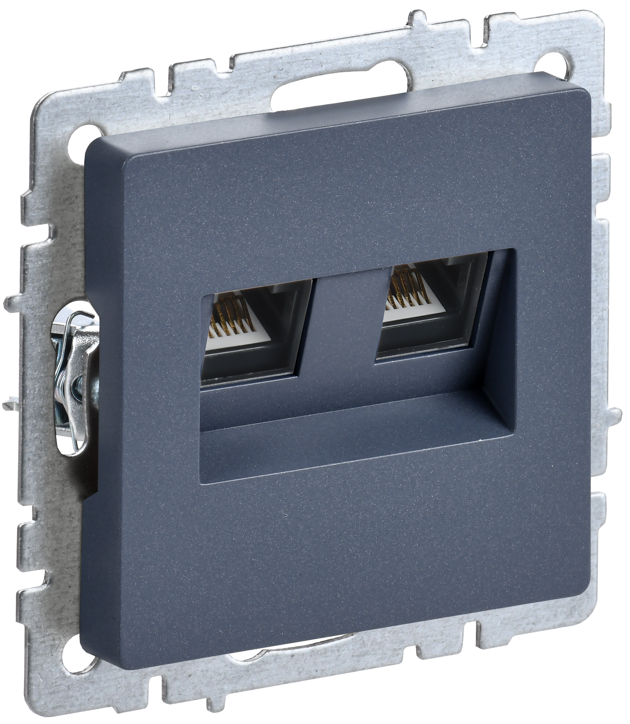 BRITE Розетка компьютерная двойная RJ45 кат.5E РК10-2-БрМ маренго