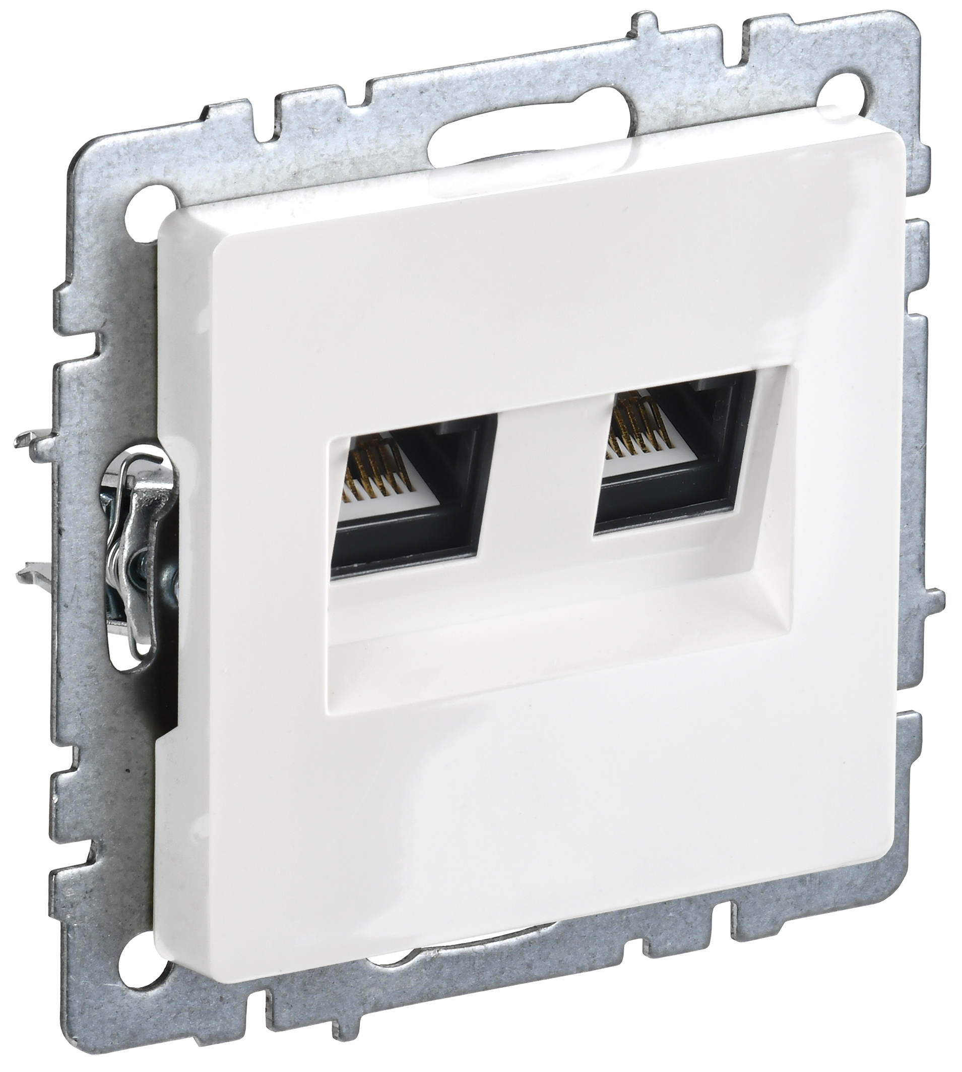 BRITE Розетка компьютерная двойная RJ45 кат.6 РК11-2-БрБ белый IEK