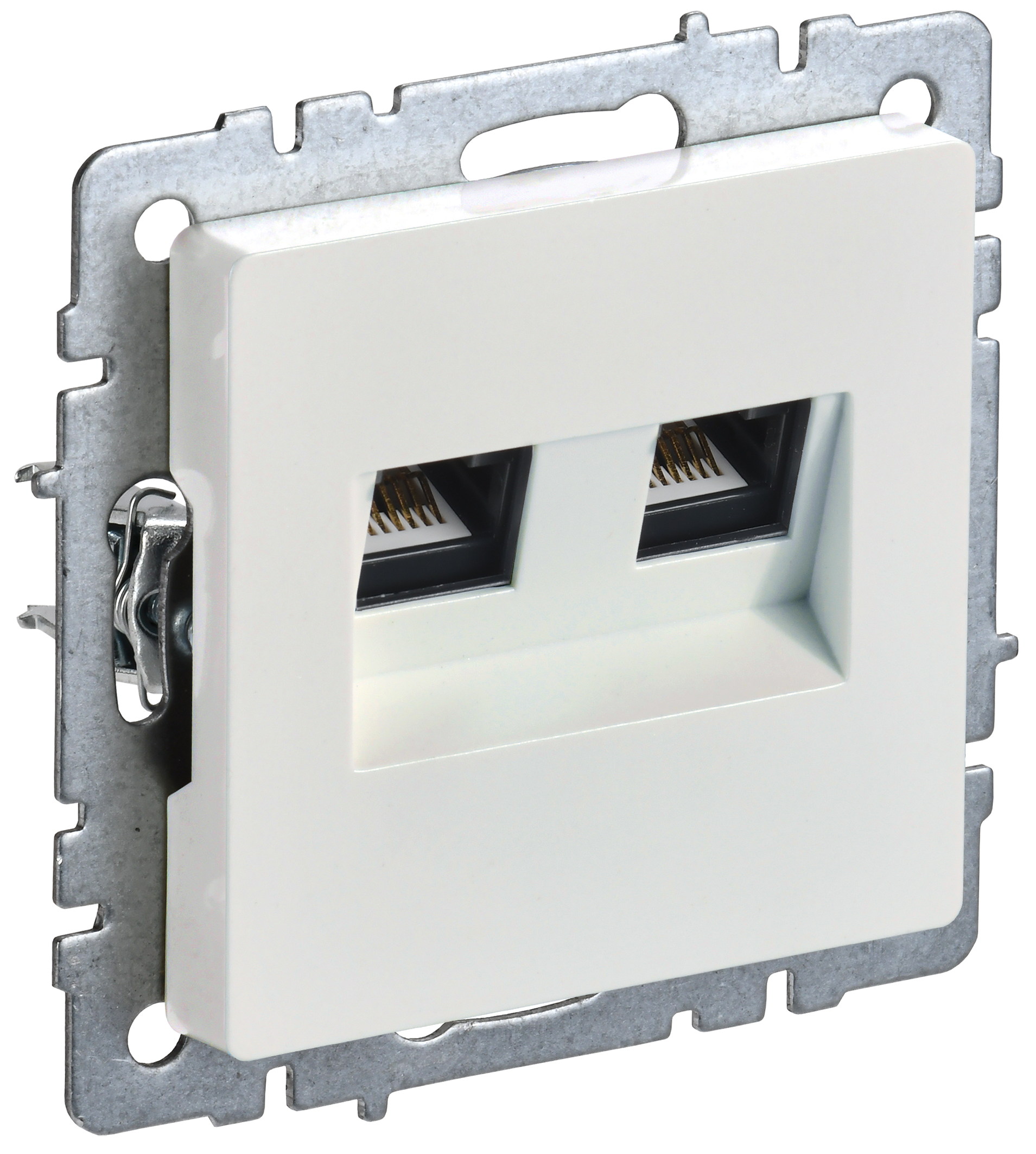 BRITE Розетка двойная RJ11+RJ45 кат.5E РК/Т12-БрЖ жемчуг