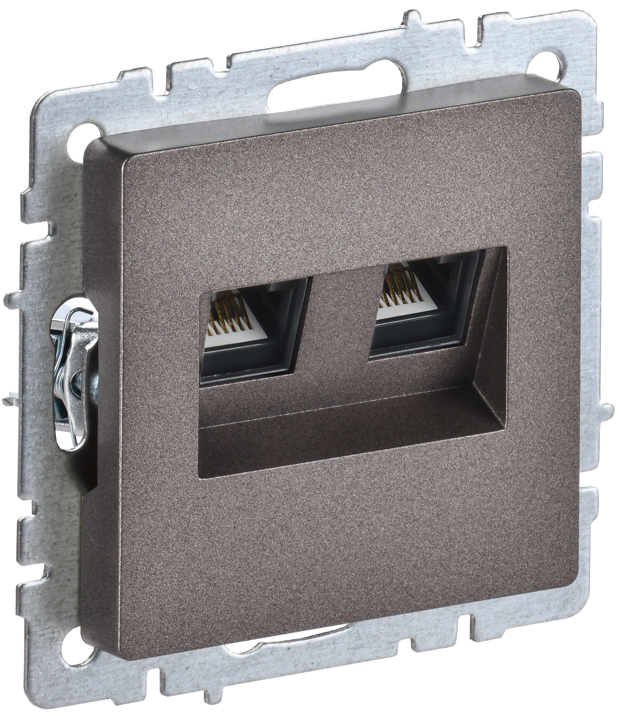 BRITE Розетка двойная RJ11+RJ45 кат.5E РК/Т12-БрТБ темная бронза