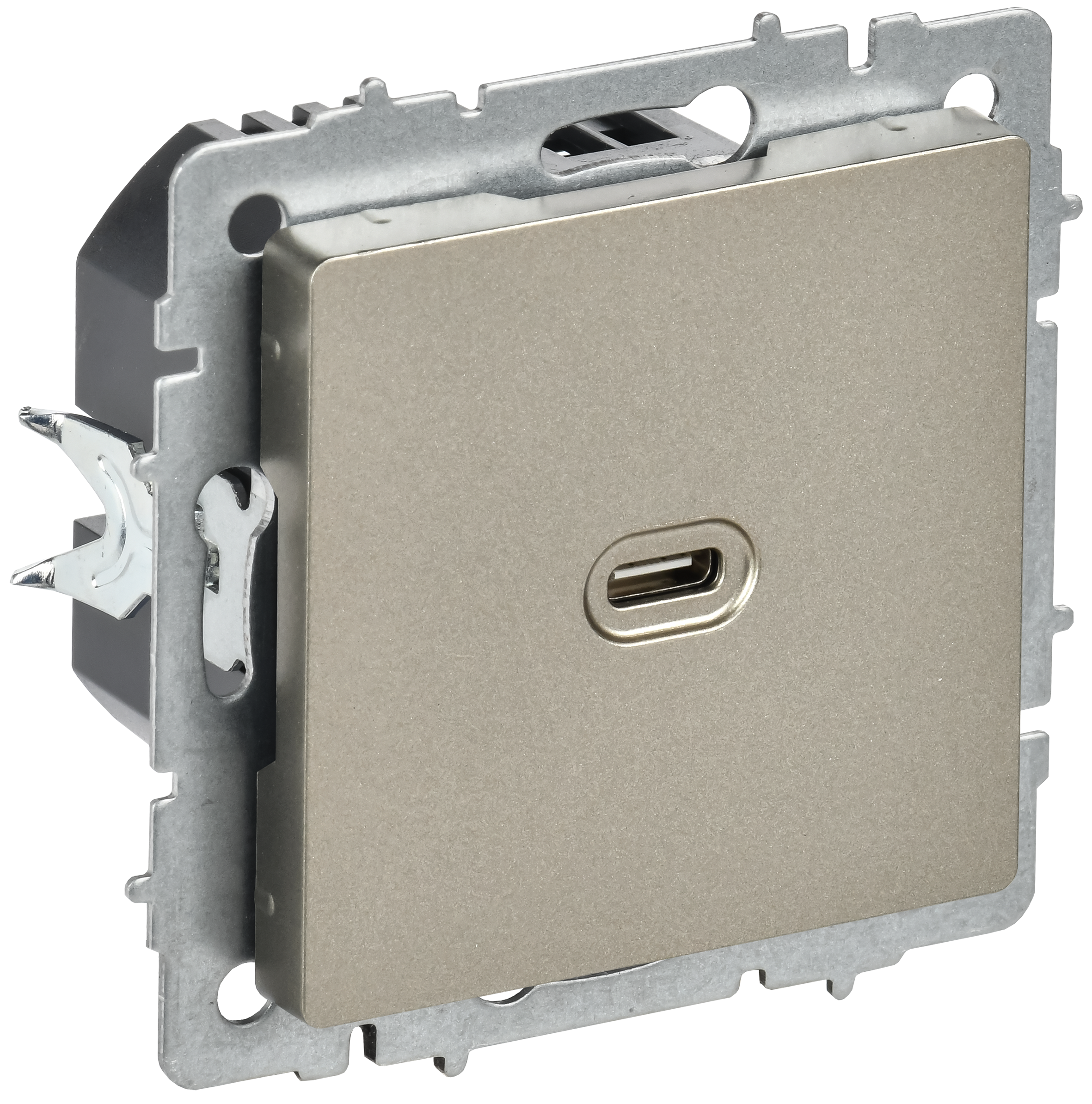 BRITE Розетка USB C 65Вт высокоскоростная зарядка РЮ12-1-БрШ шампань IEK