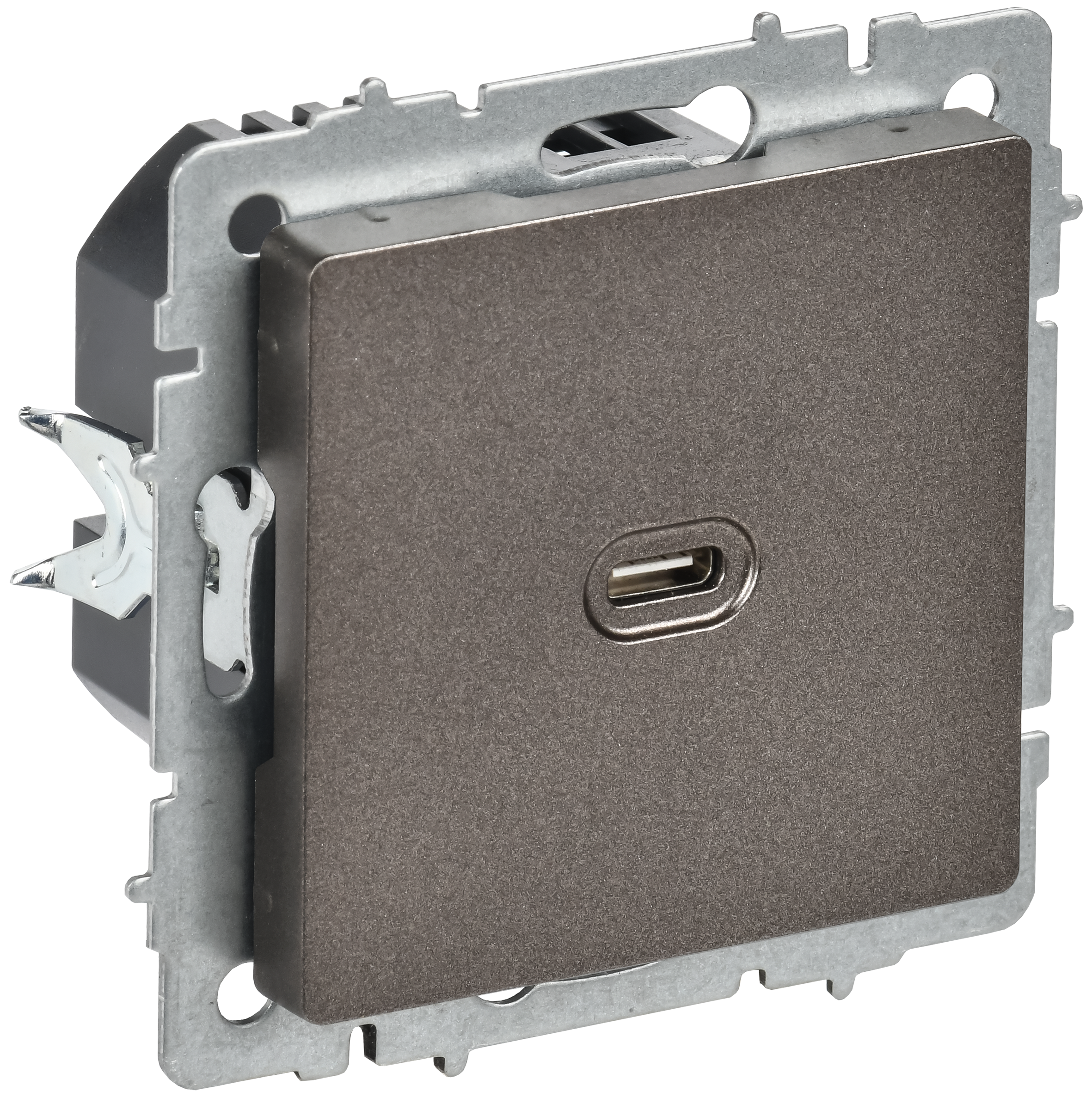 BRITE Розетка USB C 65Вт высокоскоростная зарядка РЮ12-1-БрТБ темная бронза IEK