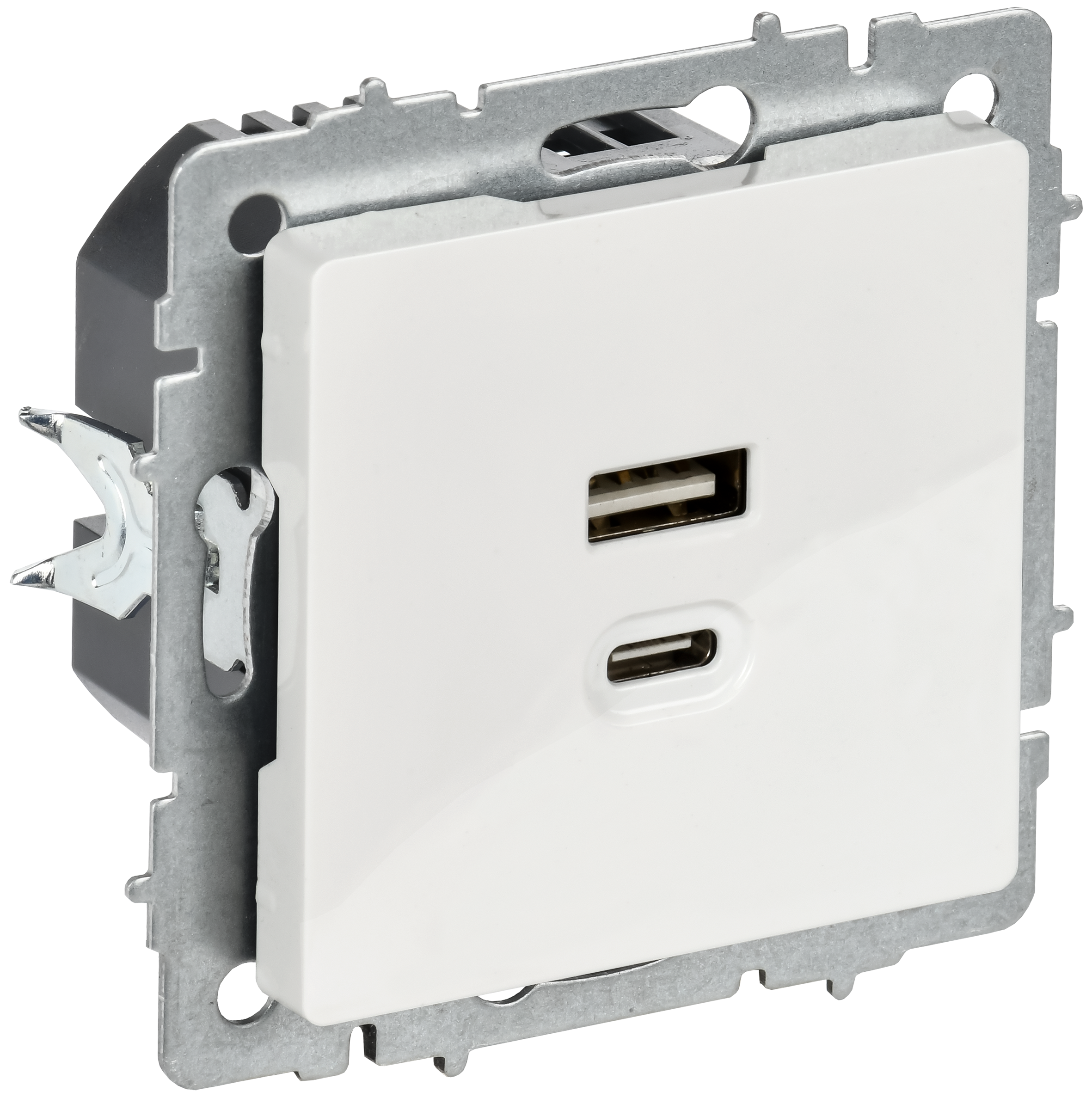 BRITE Розетка USB A+C 45Вт высокоскоростная зарядка РЮ11-2-БрБ белый IEK