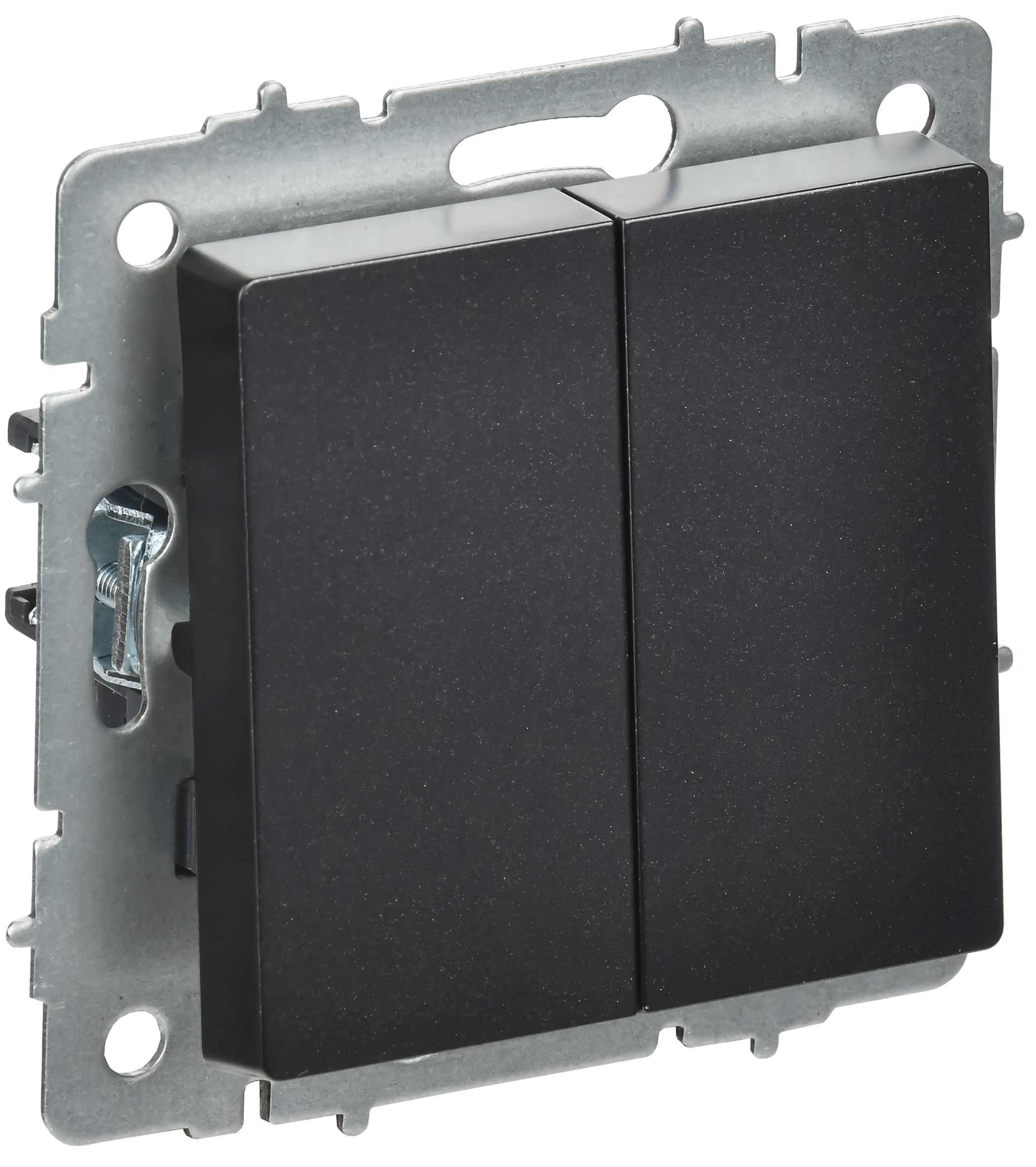 BRITE Выключатель 2-клавишный перекрестный 10А ВС10-2-3-БрЧ черный IEK