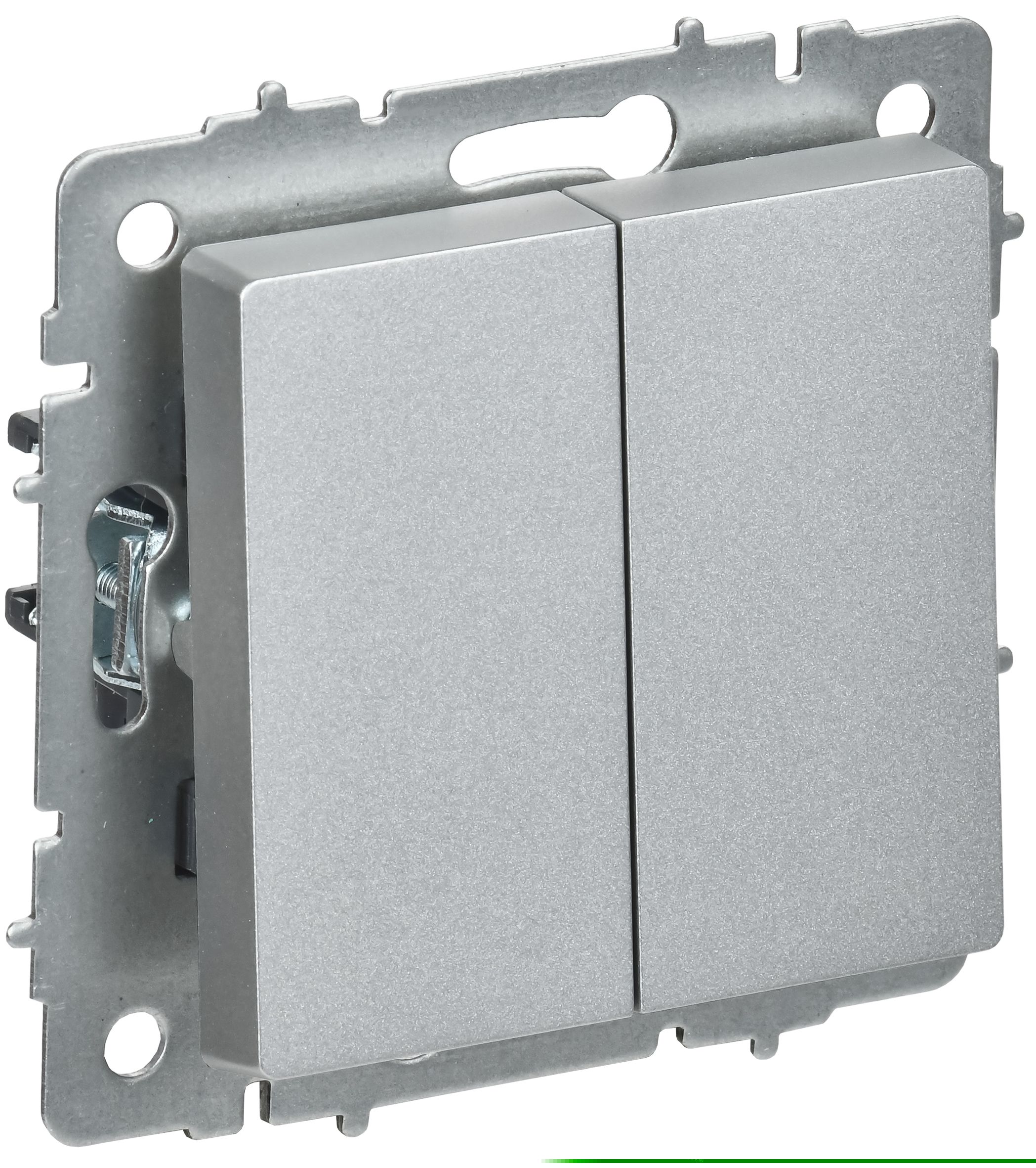 BRITE Выключатель 2-клавишный перекрестный 10А ВС10-2-3-БрА алюминий IEK