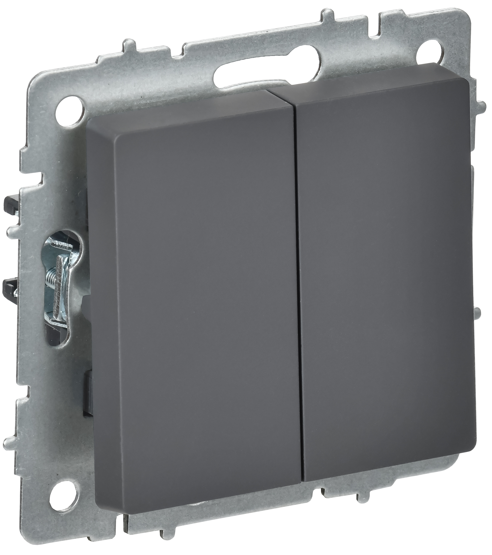 BRITE Выключатель 2-клавишный перекрестный 10А ВС10-2-3-БрГ графит IEK