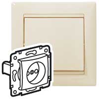 Розетка 1-местная без заземления без защитных шторок 16А слоновая кость VALENA DIY