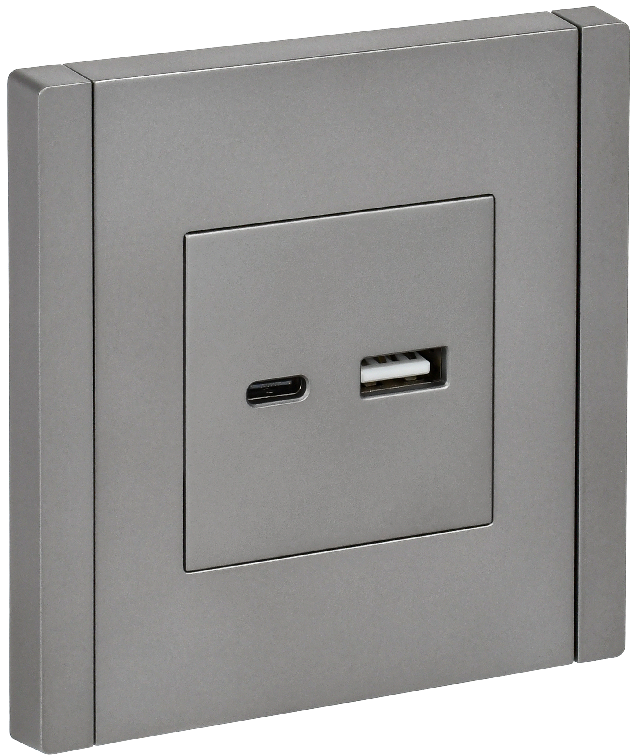 FORTE&PIANO Розетка USB A+C 3,1А FP550 сталь IEK