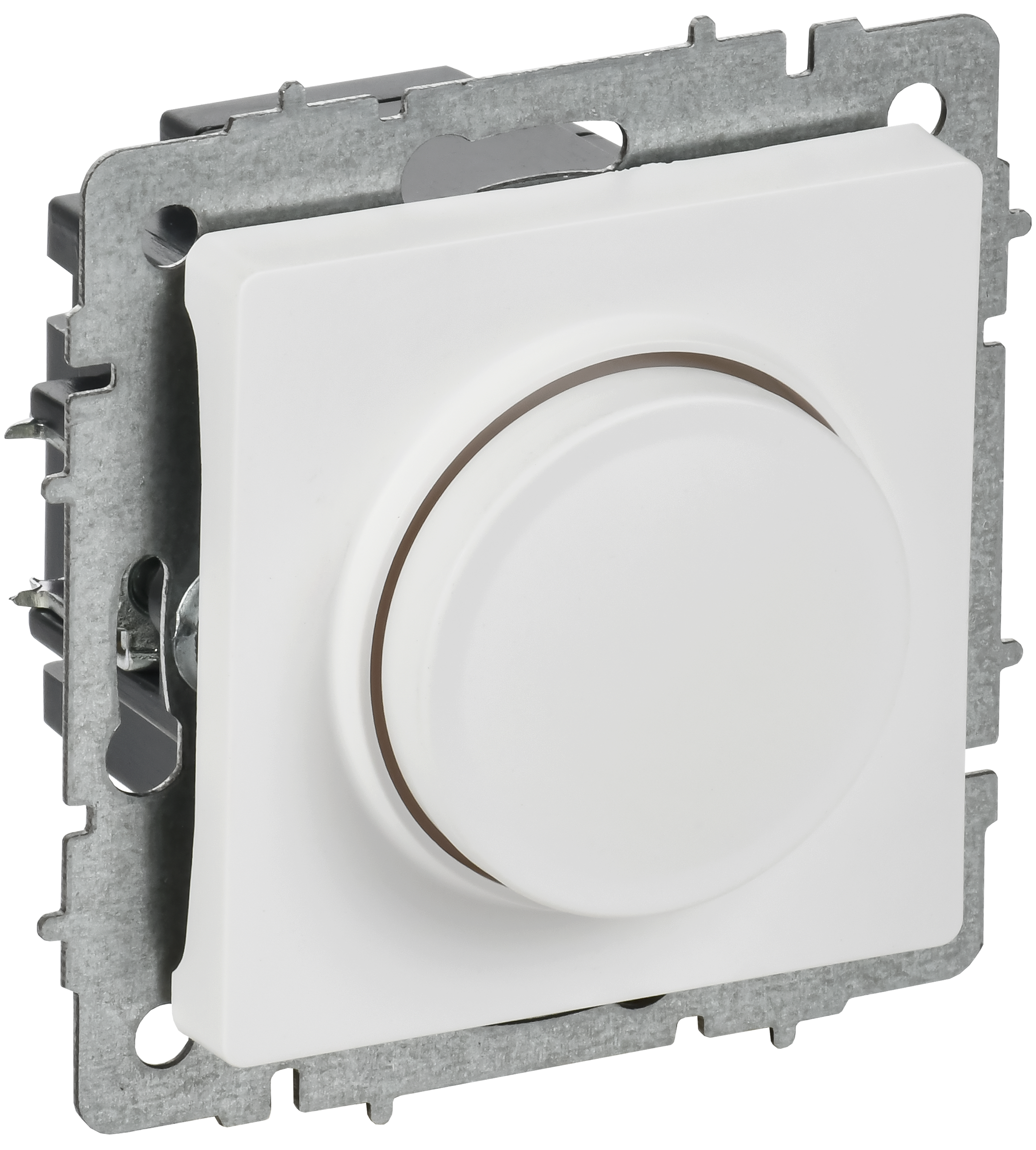 BRITE Светорегулятор поворотно-нажимной с подсветкой 600Вт СС10-1-1-БрАБ арктический белый IEK