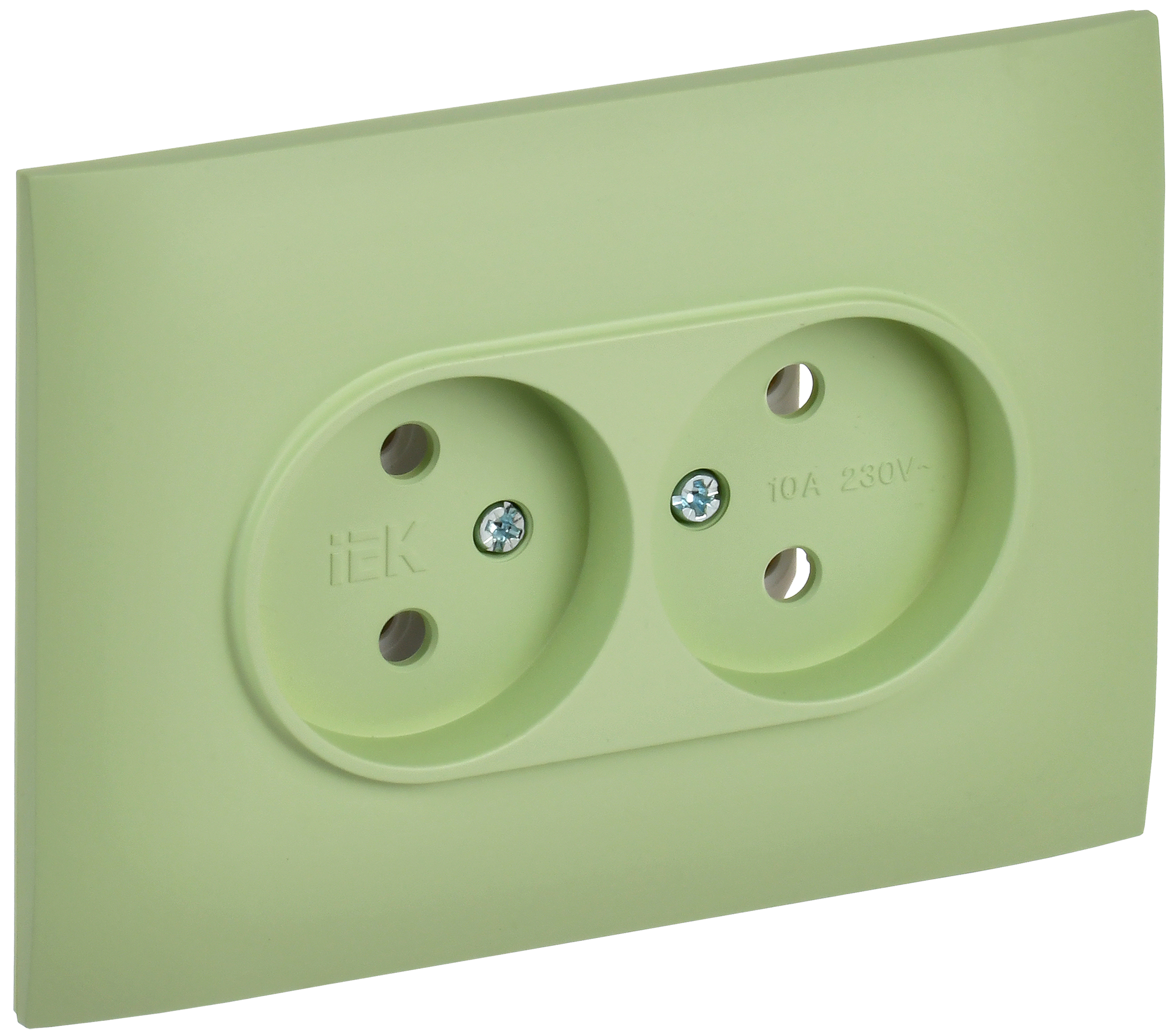 SKANDY Розетка 2-местная без заземления без защитных шторок 10А в сборе SK-R10G мятный IEK
