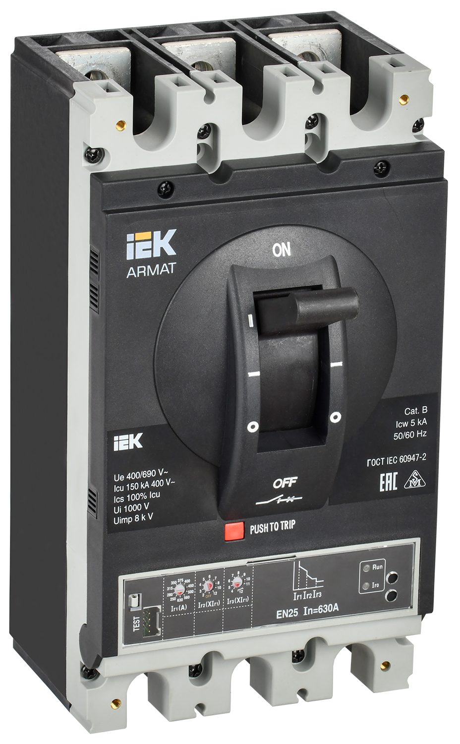 ARMAT Автоматический выключатель в литом корпусе 3P типоразмер I 150кА 630А расцепитель электронный стандартный