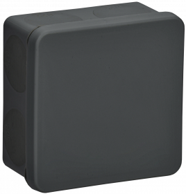 Коробка распаячная двухкомпонентная КМ42455 для открытой проводки безгалогенная (HF) 100х100х50мм IP67 8 вводов черная IEK